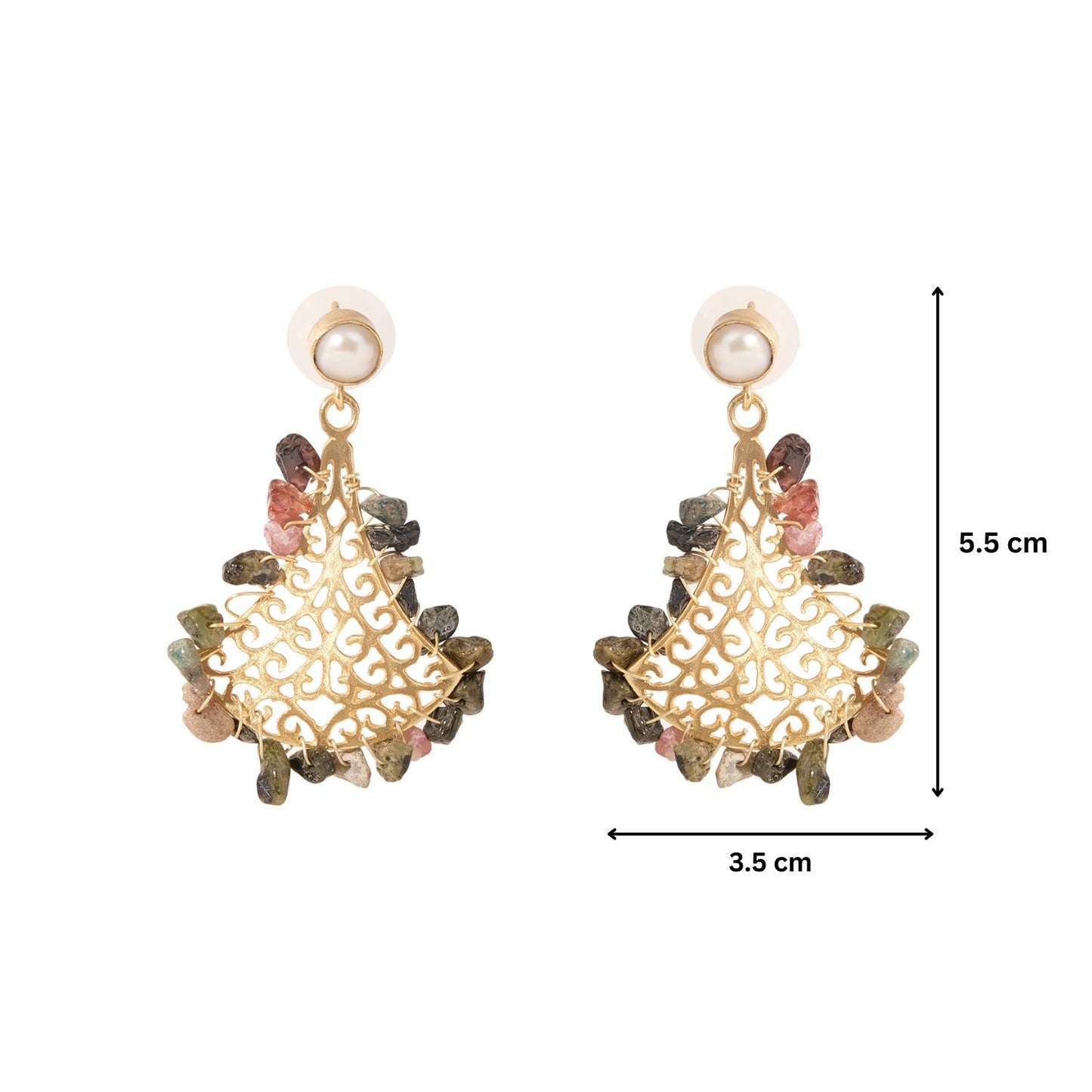 Precious Pattern Pearl Drop Earrings