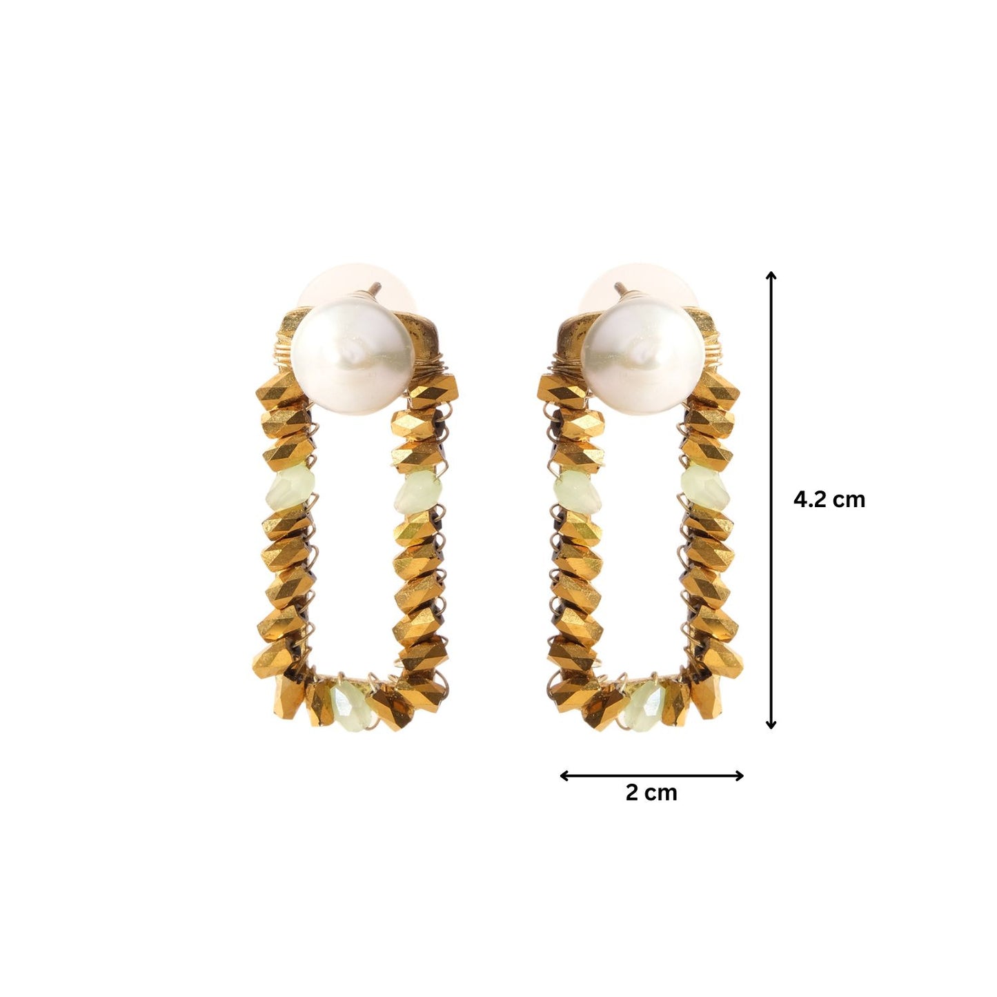 Baroque Pearl Elongated Bling Earrings