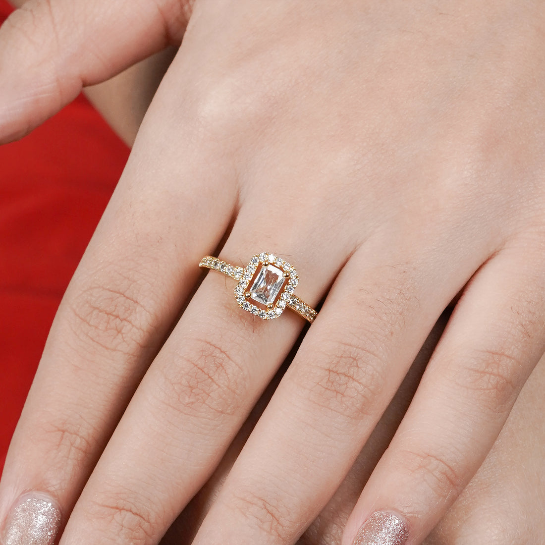 Princess Cut Solitaire Gold