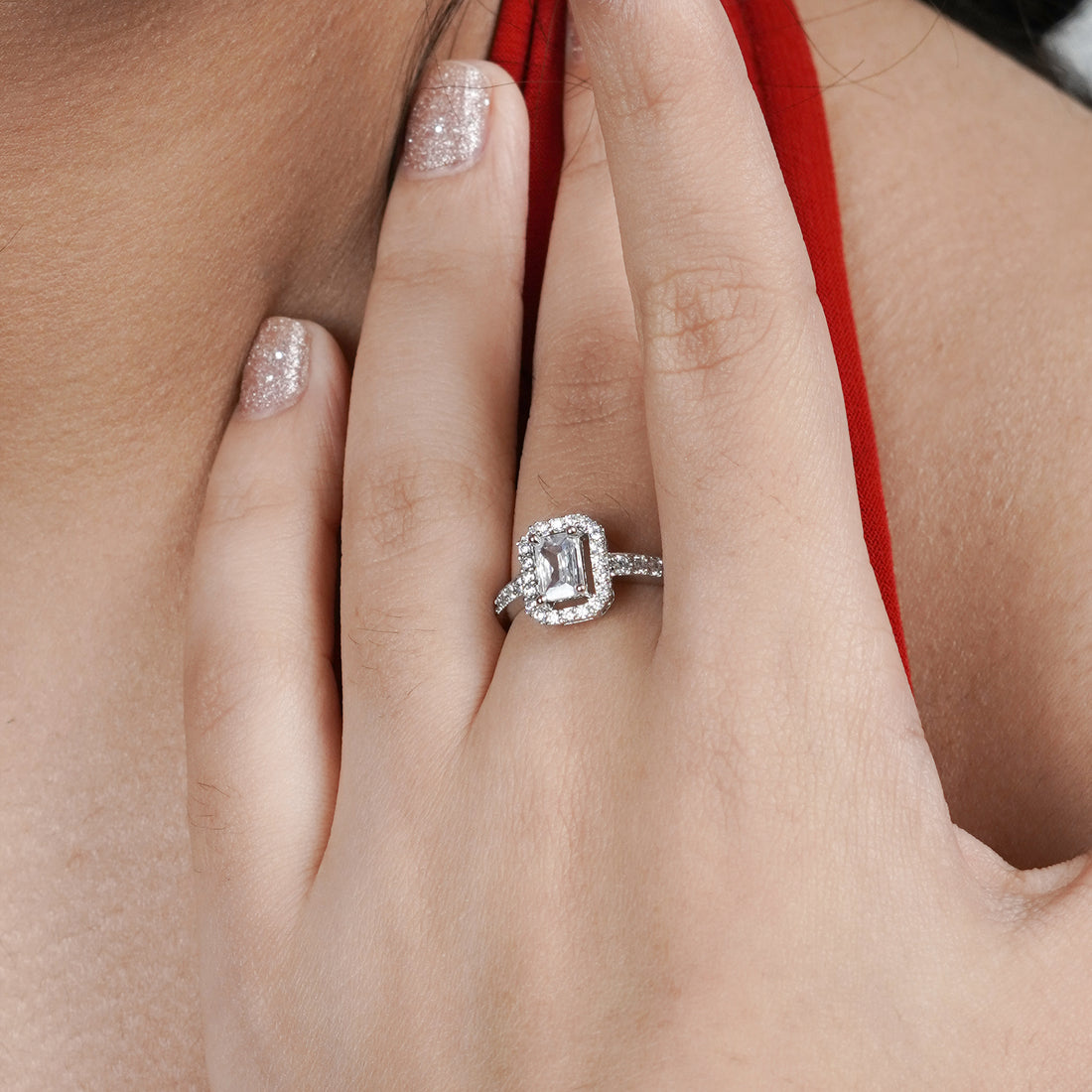 Princess Cut Solitaire Silver