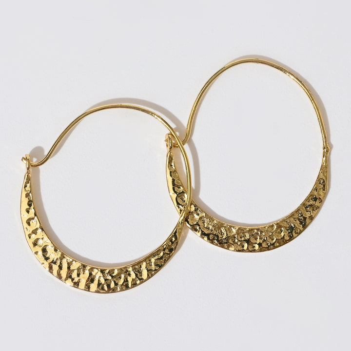 Textured Hammered Hoop Earrings