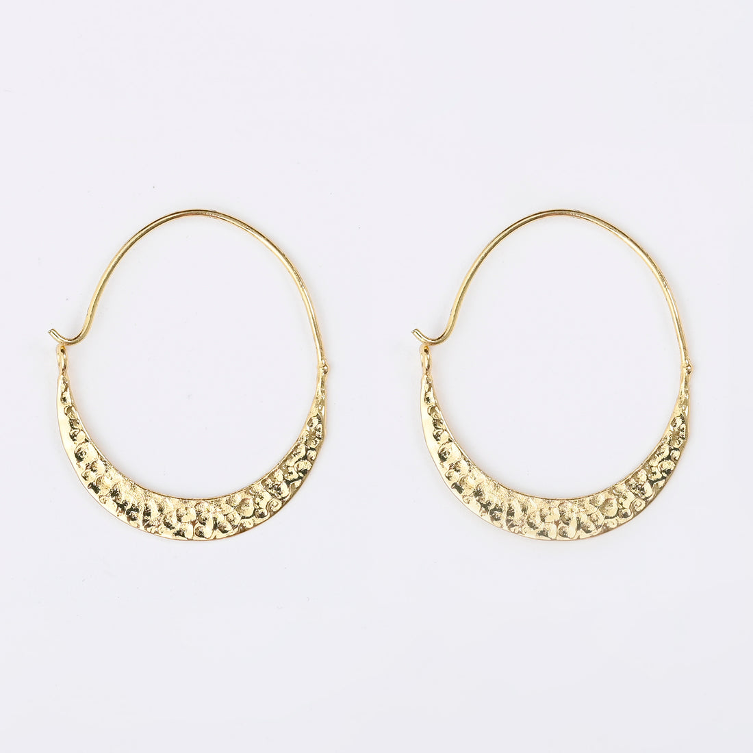 Textured Hammered Hoop Earrings