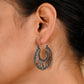 Silver Pattern Hoop Earrings