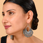 Antique Silver Carved Beads Hook Earrings