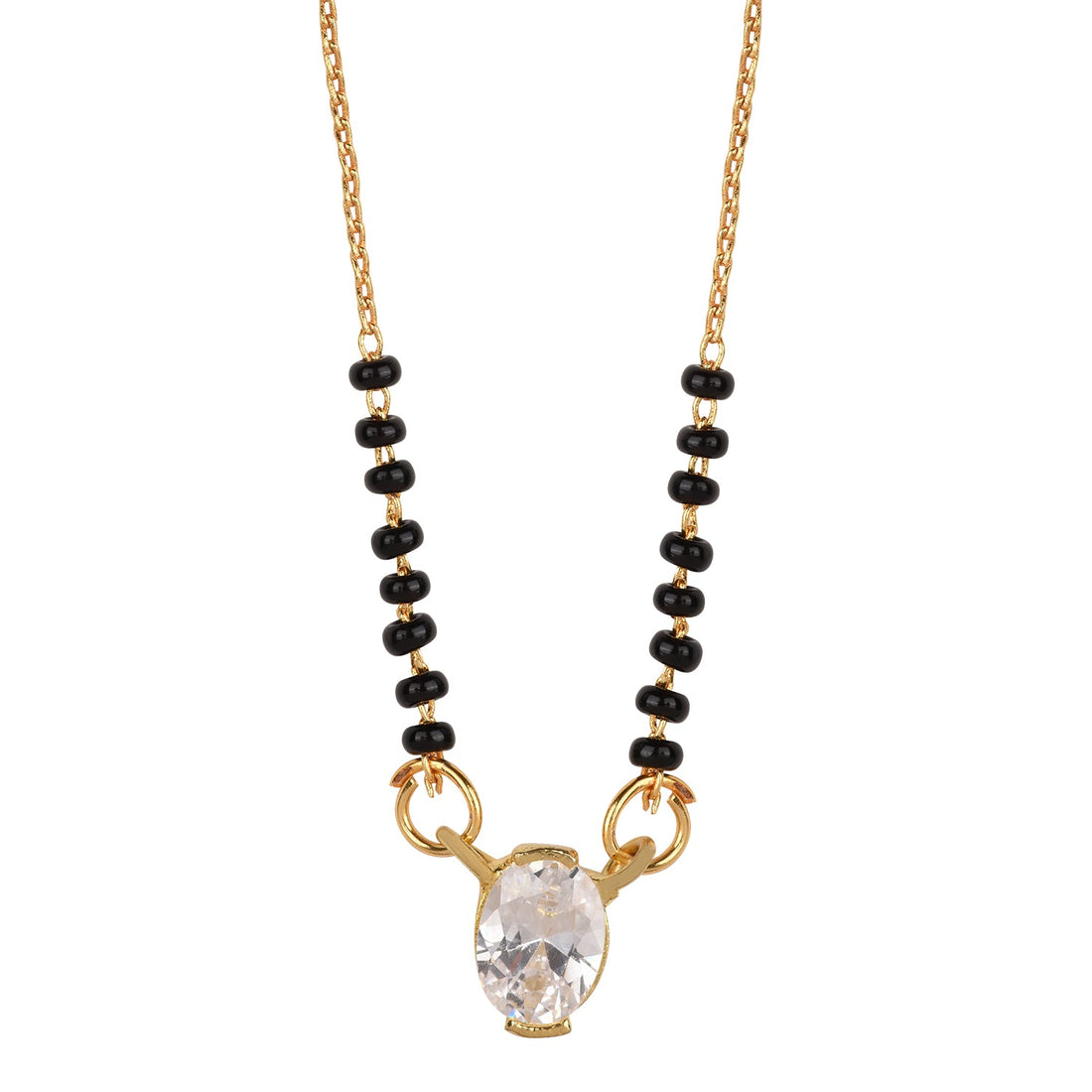 AMERICAN DIAMOND OVAL SOLITIARE MANGALSUTRA