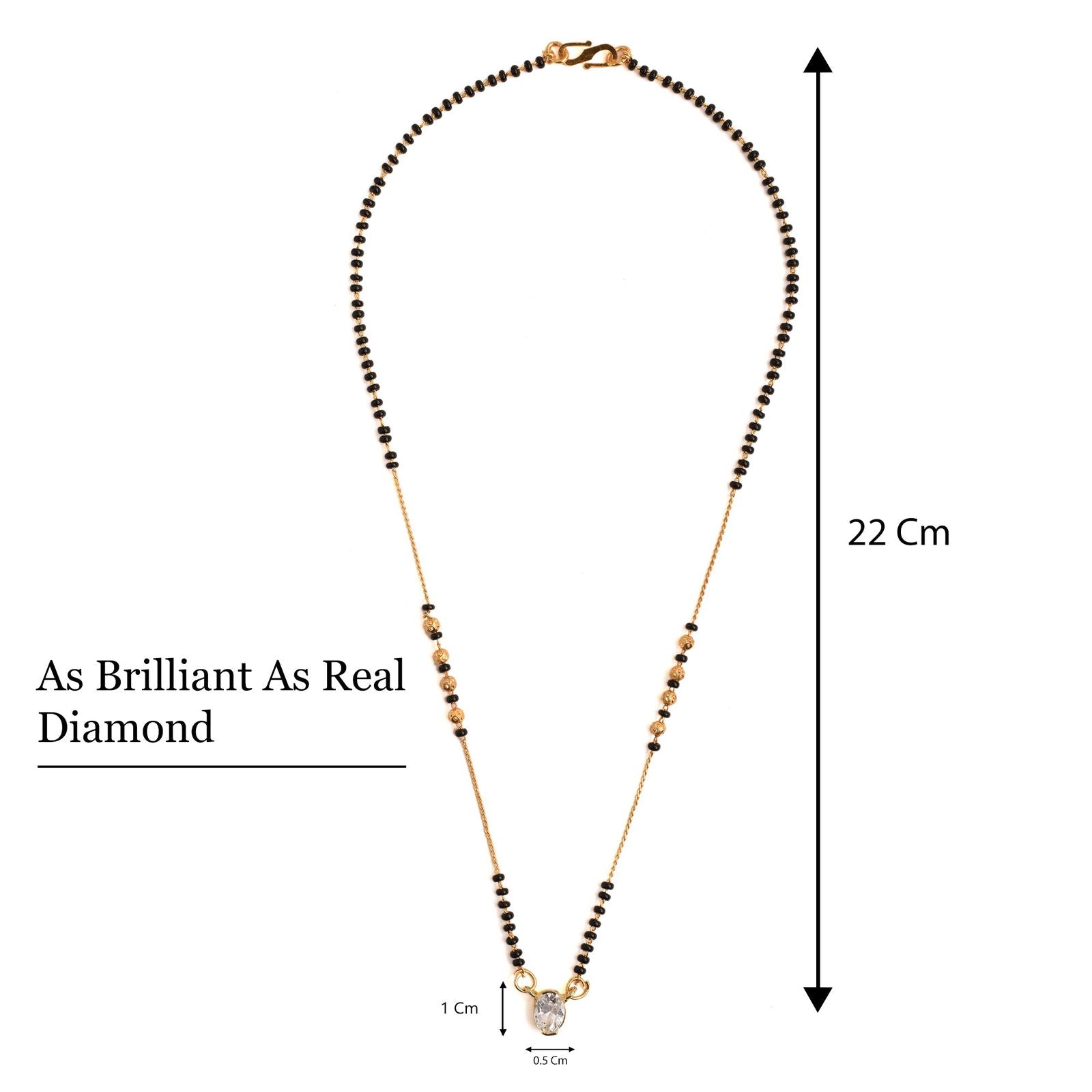 AMERICAN DIAMOND OVAL SOLITIARE MANGALSUTRA