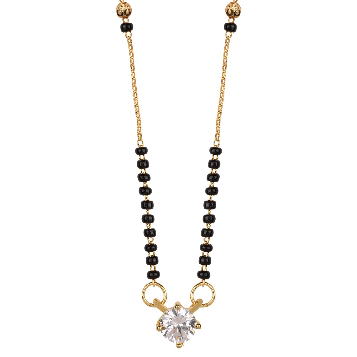 AMERICAN DIAMOND PRISM SQUARE SOLITIARE MANGALSUTRA