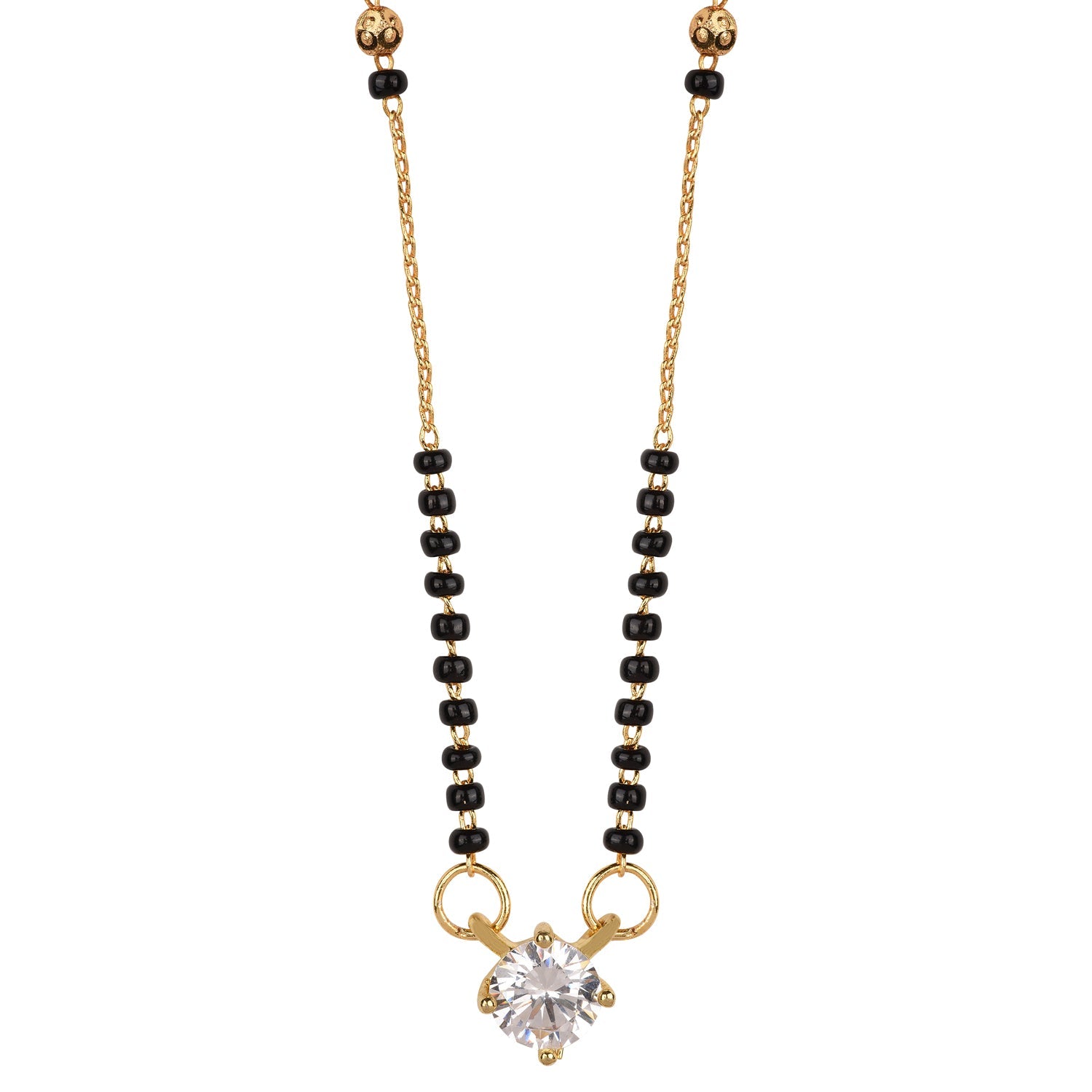 AMERICAN DIAMOND PRISM SQUARE SOLITIARE MANGALSUTRA