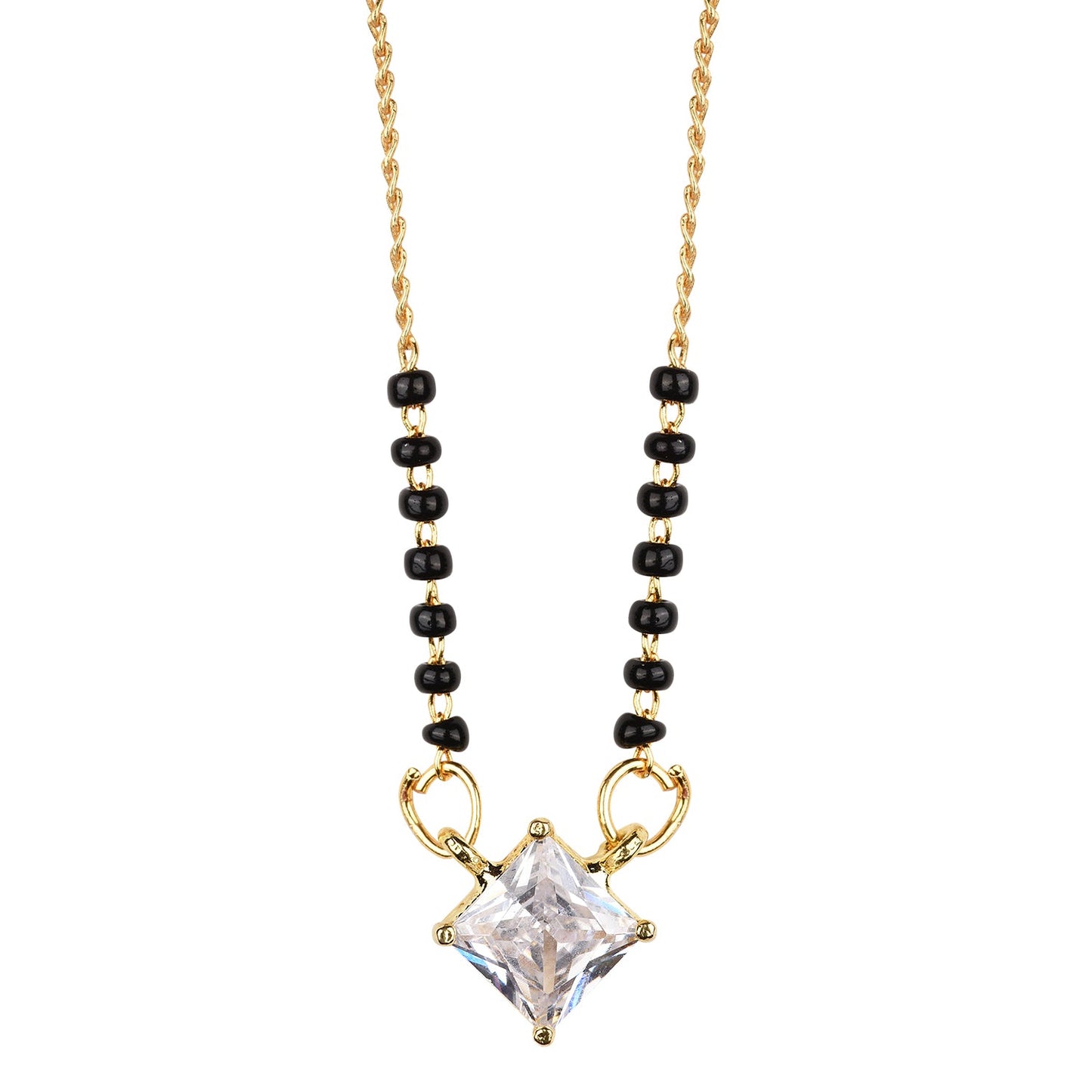 AMERICAN DIAMOND SQUARE SOLITIARE MANGALSUTRA