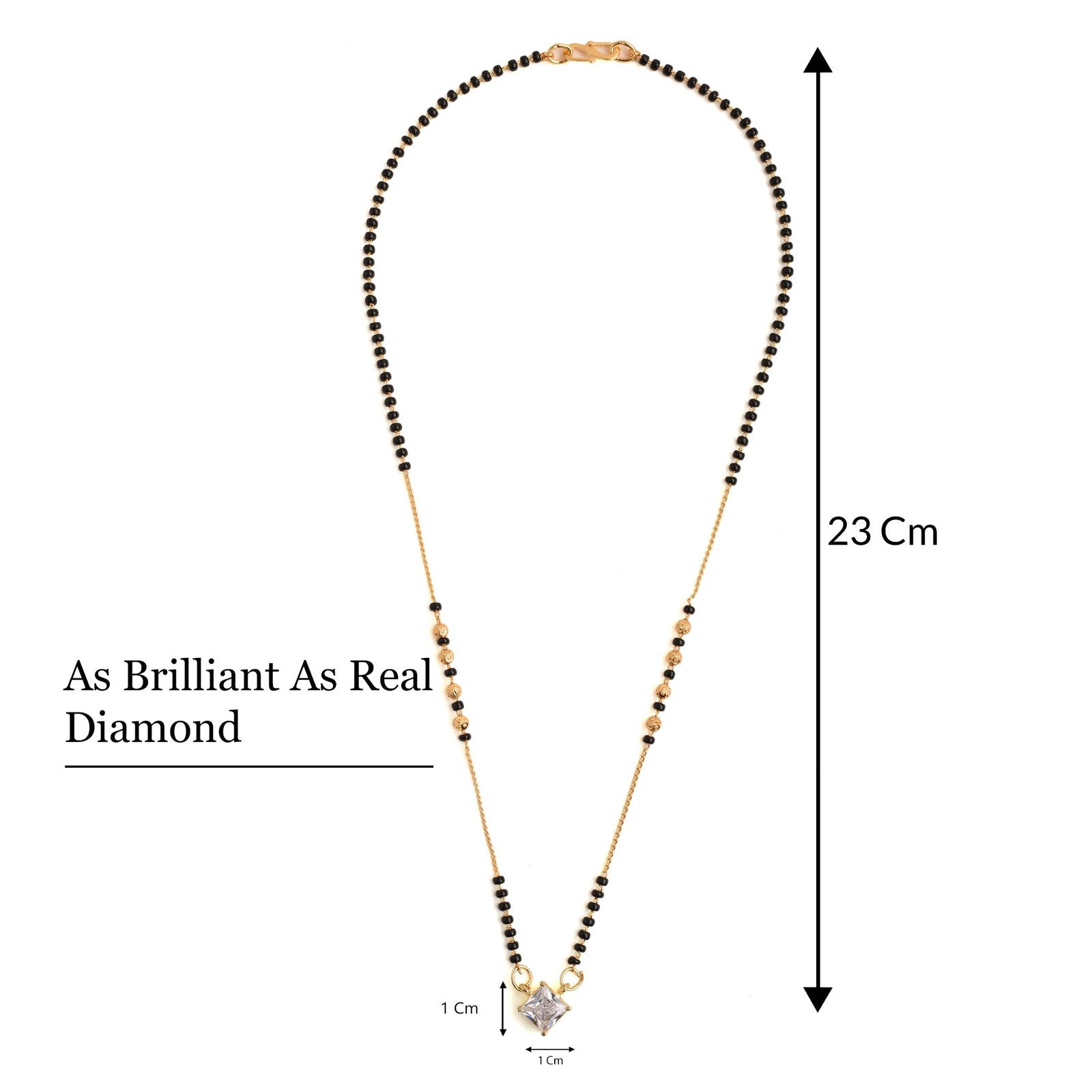 AMERICAN DIAMOND SQUARE SOLITIARE MANGALSUTRA