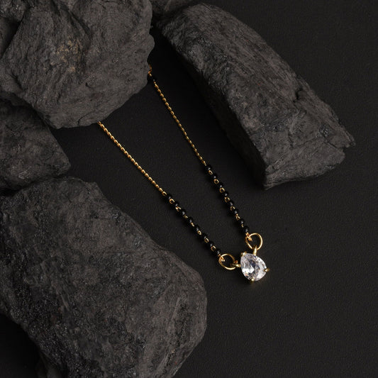 AMERICAN DIAMOND TEARDROP SOLITIARE MANGALSUTRA