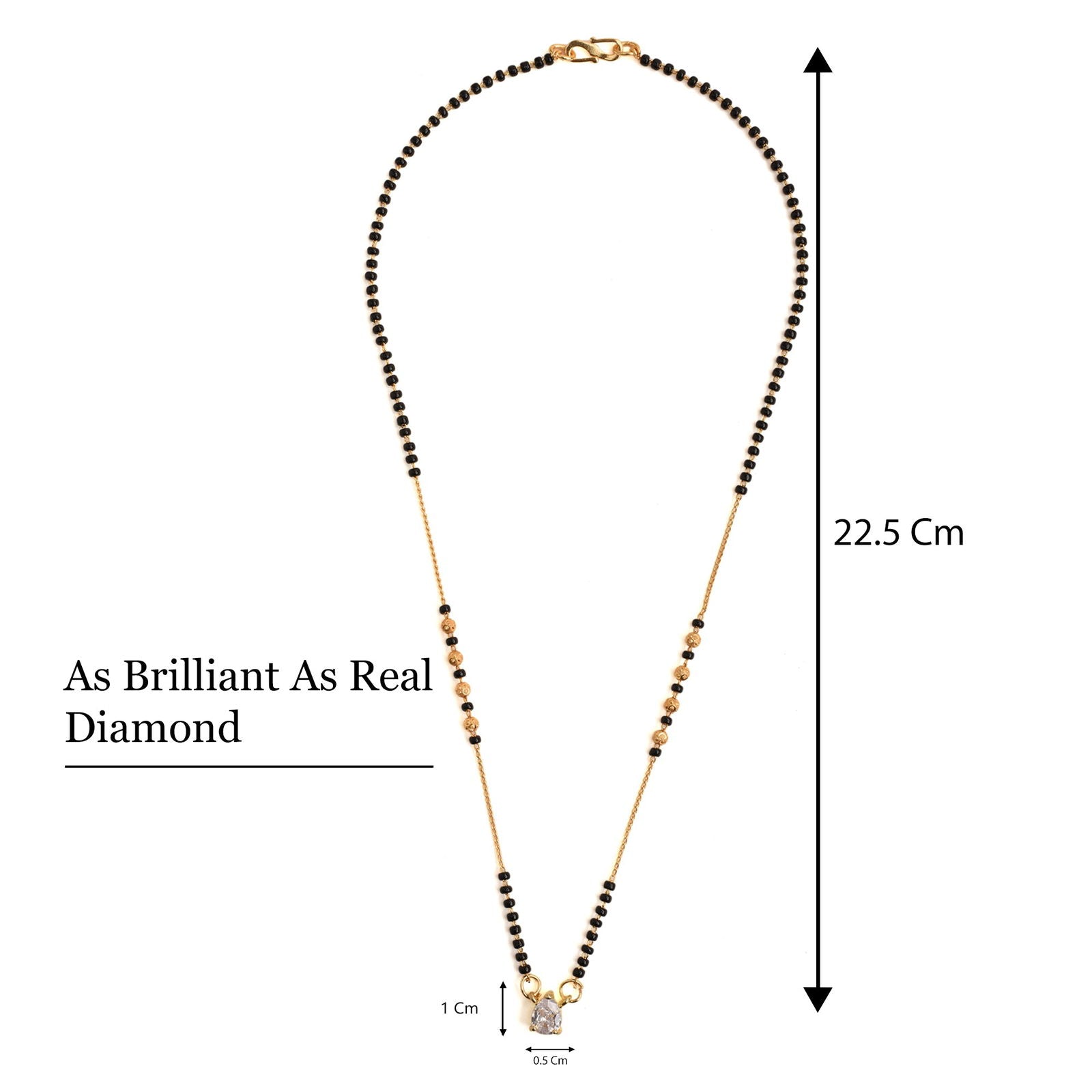 AMERICAN DIAMOND TEARDROP SOLITIARE MANGALSUTRA