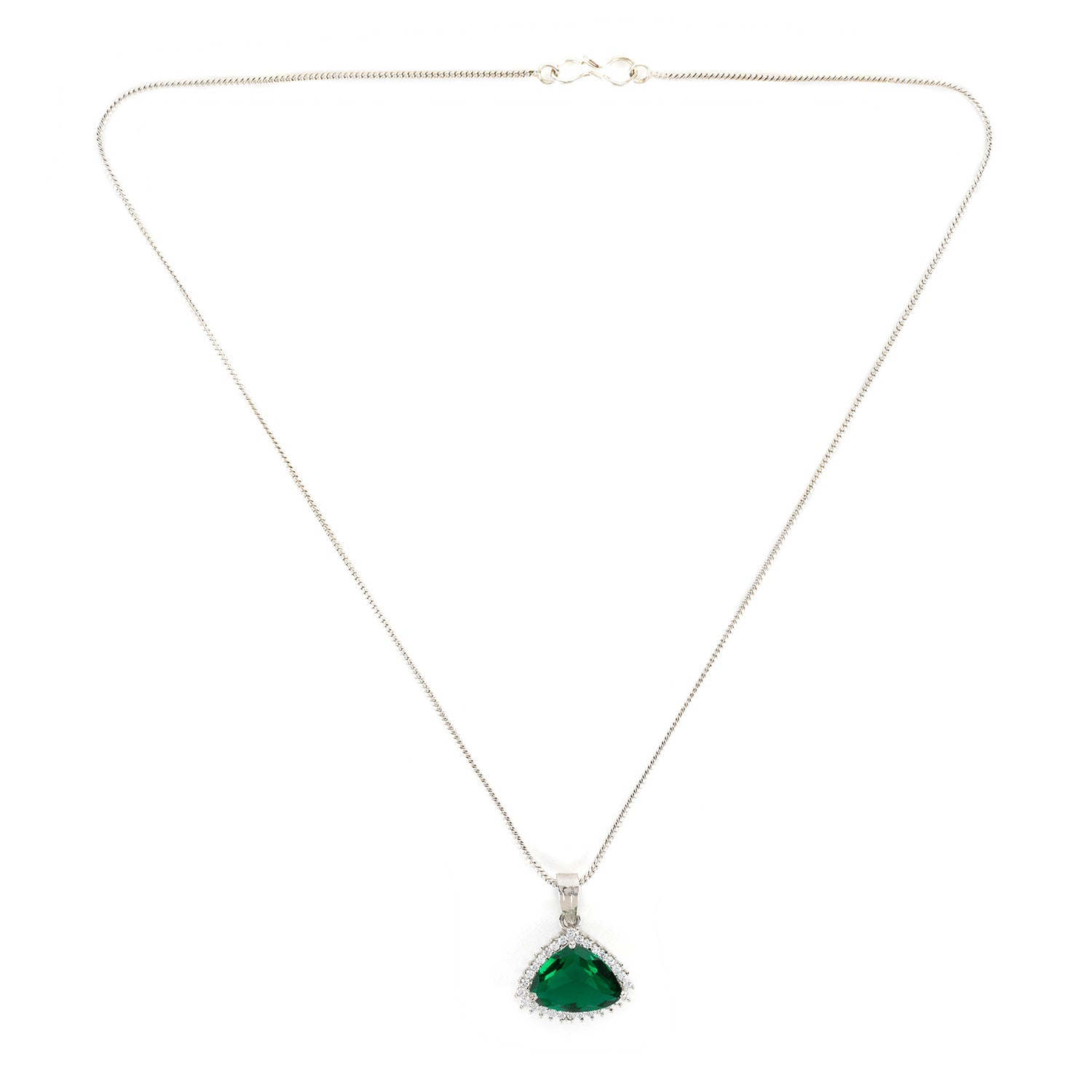 Abstract Emerald and Diamonds studded necklace with Matching Studs Earrings