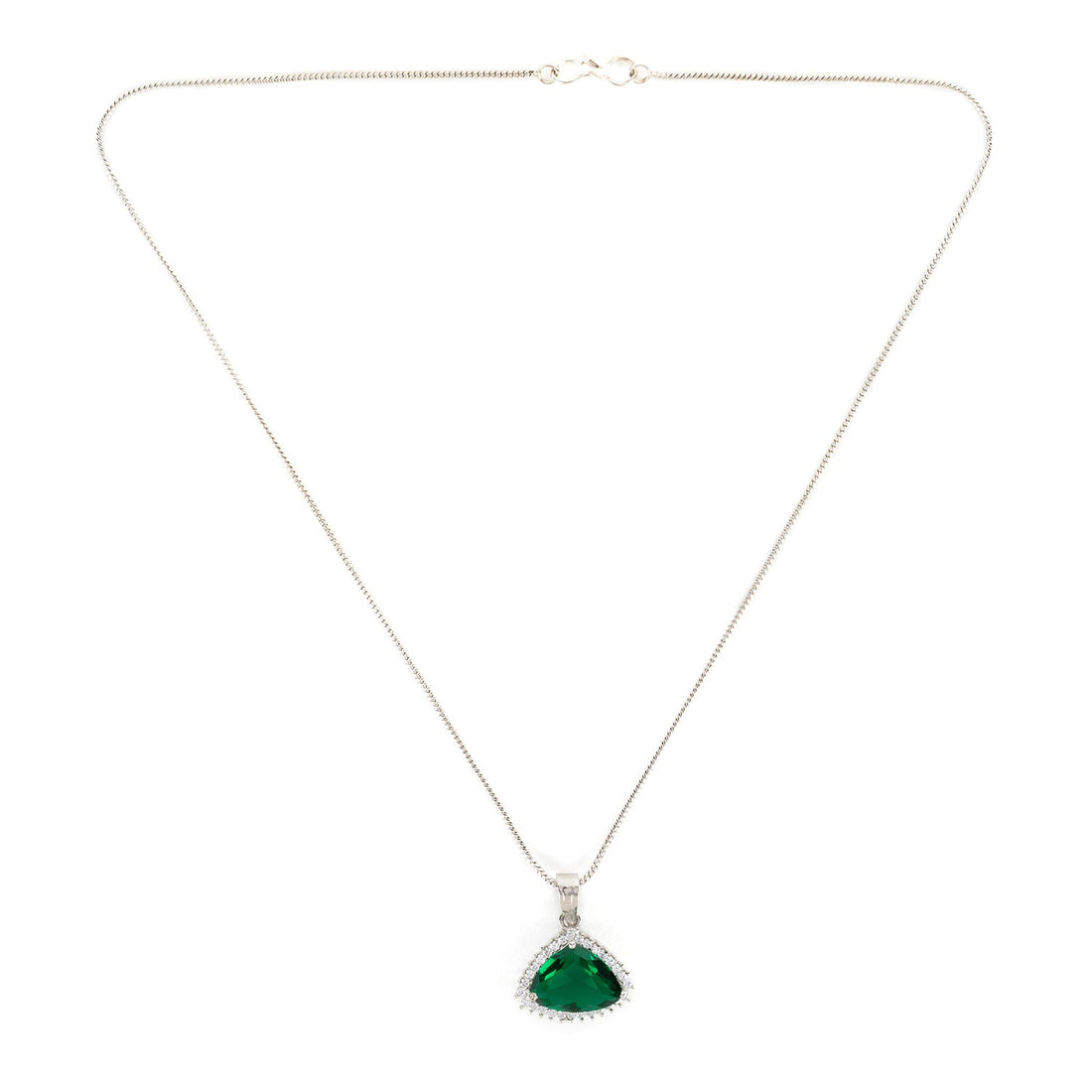 Abstract Emerald and Diamonds studded necklace with Matching Studs Earrings