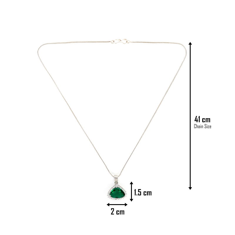 Abstract Emerald and Diamonds studded necklace with Matching Studs Earrings