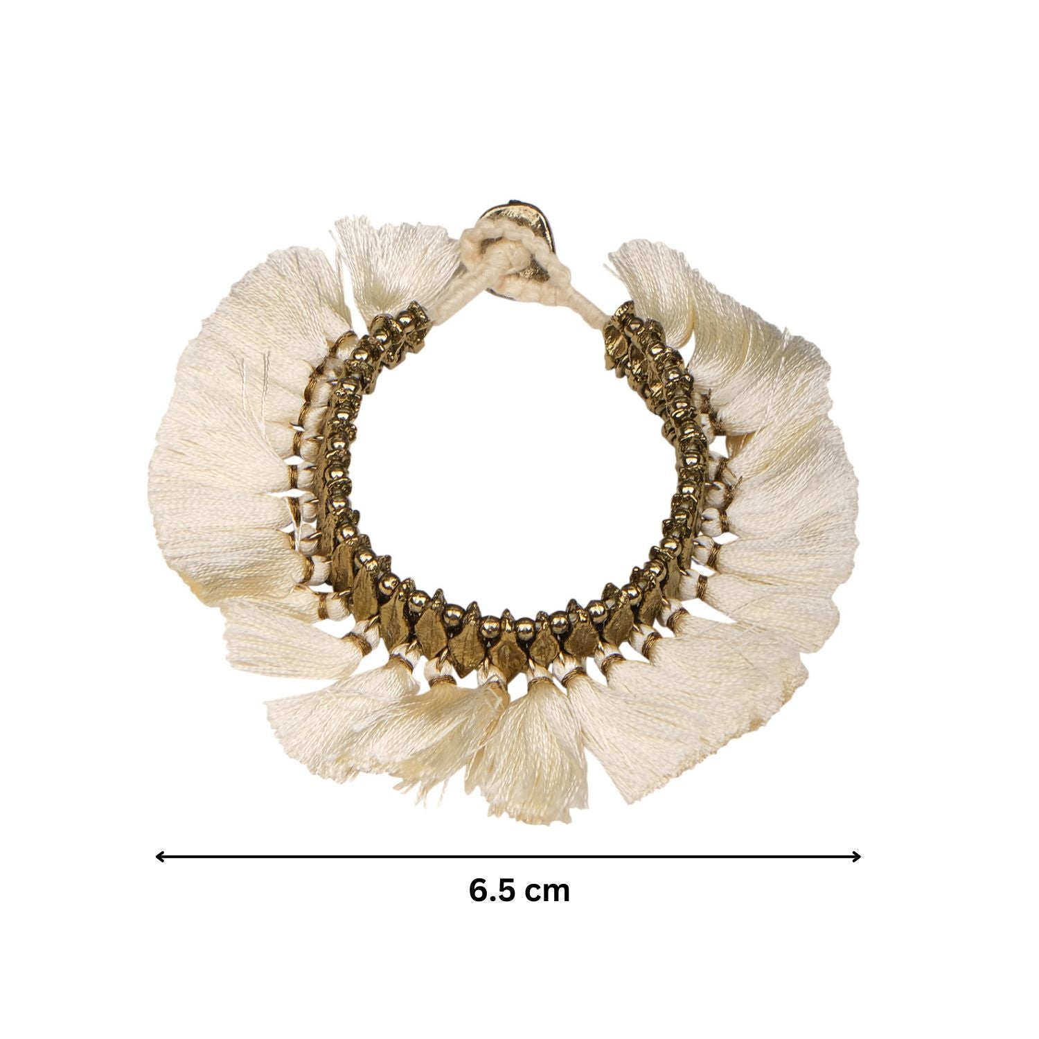 White Tassel Beads Bracelet