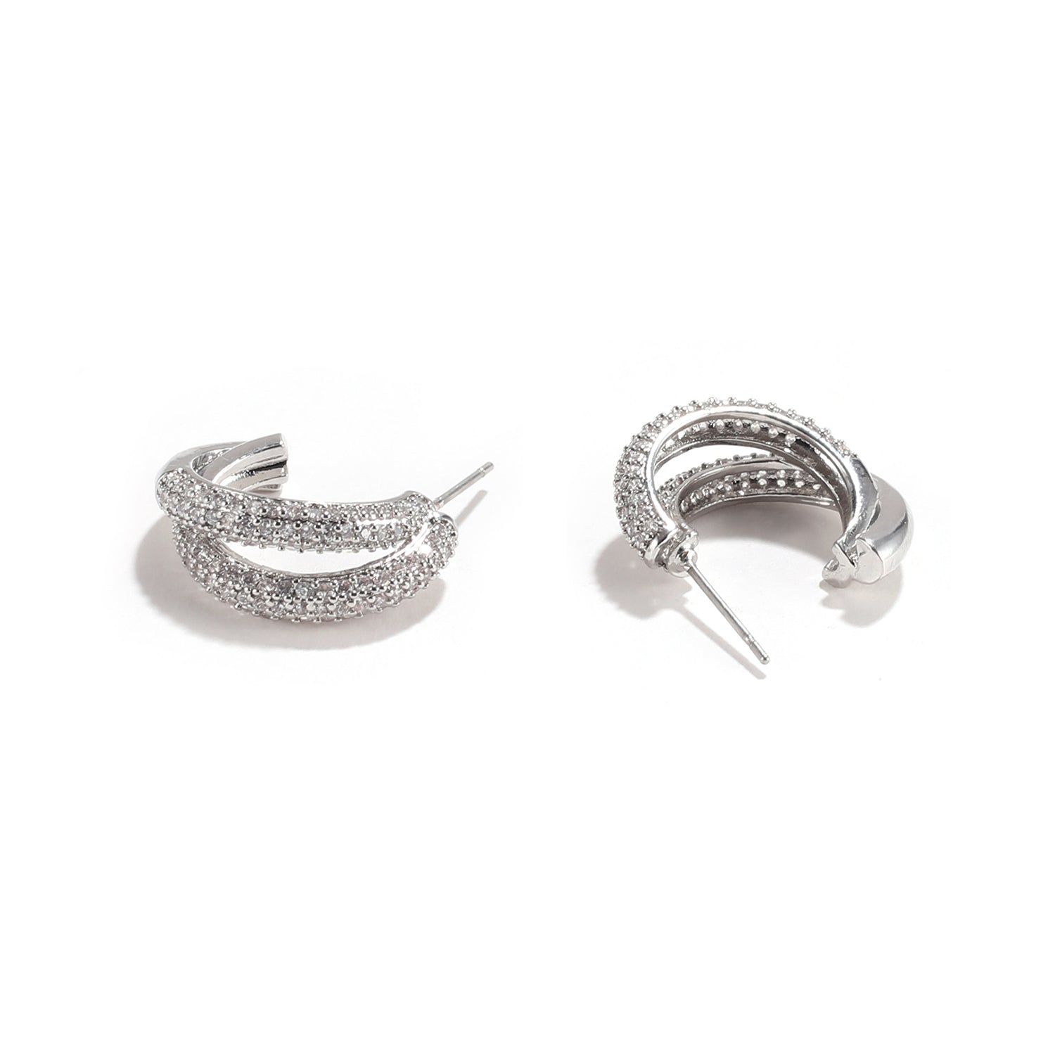 American Diamond Cluster Circle Huggies