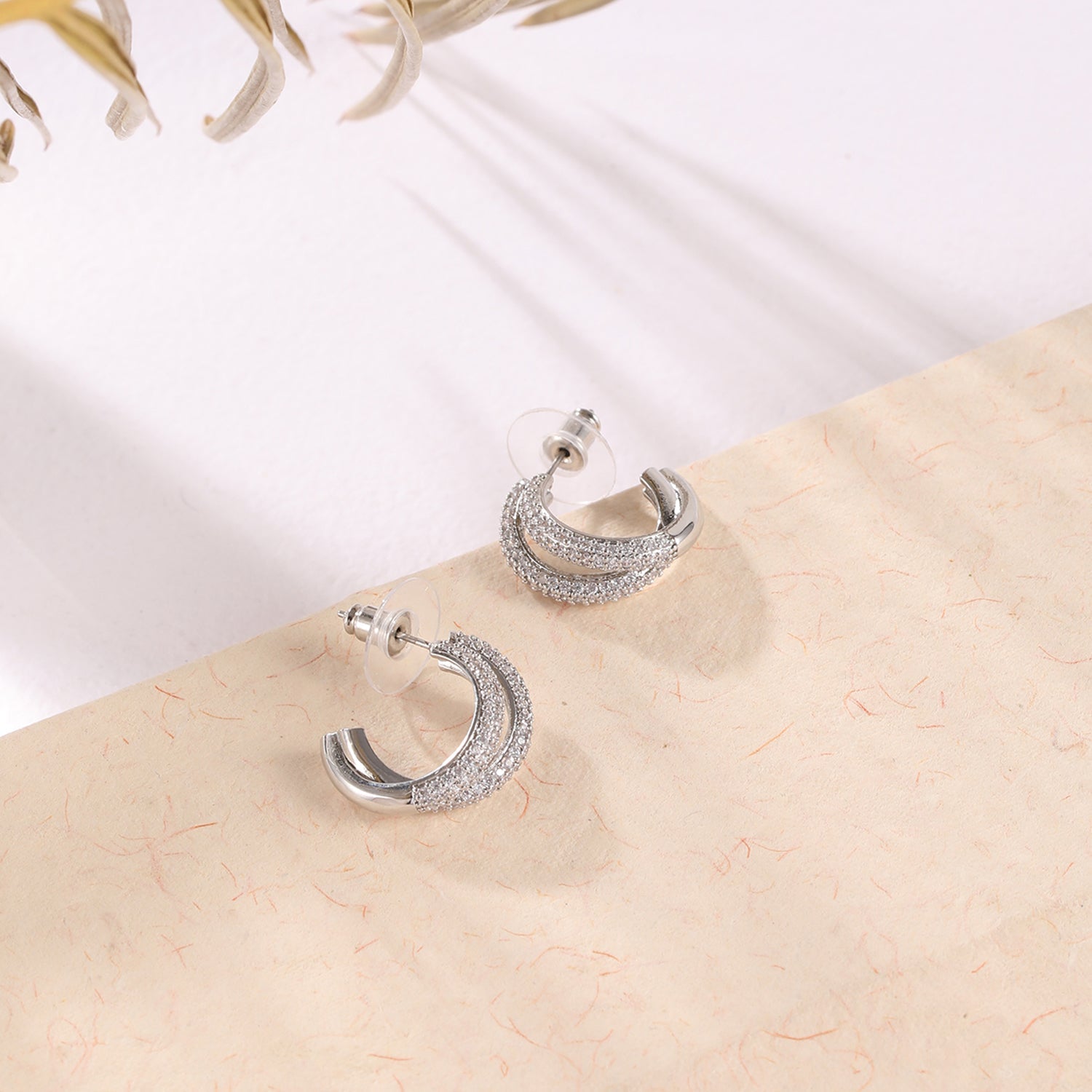 American Diamond Cluster Circle Huggies