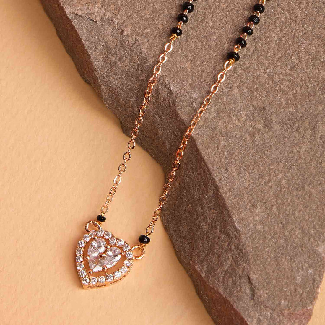 American Diamond Heart Shaped Mangalsutra