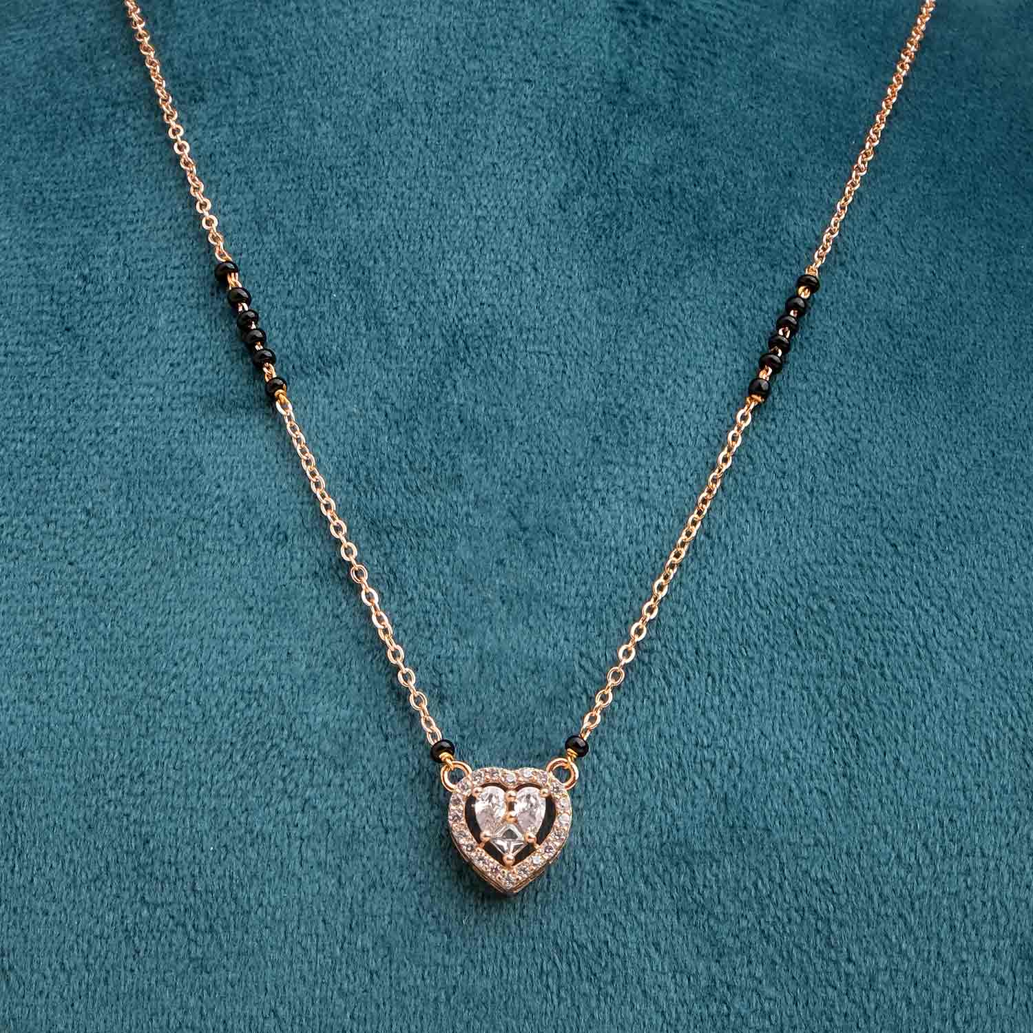 American Diamond Heart Shaped Mangalsutra