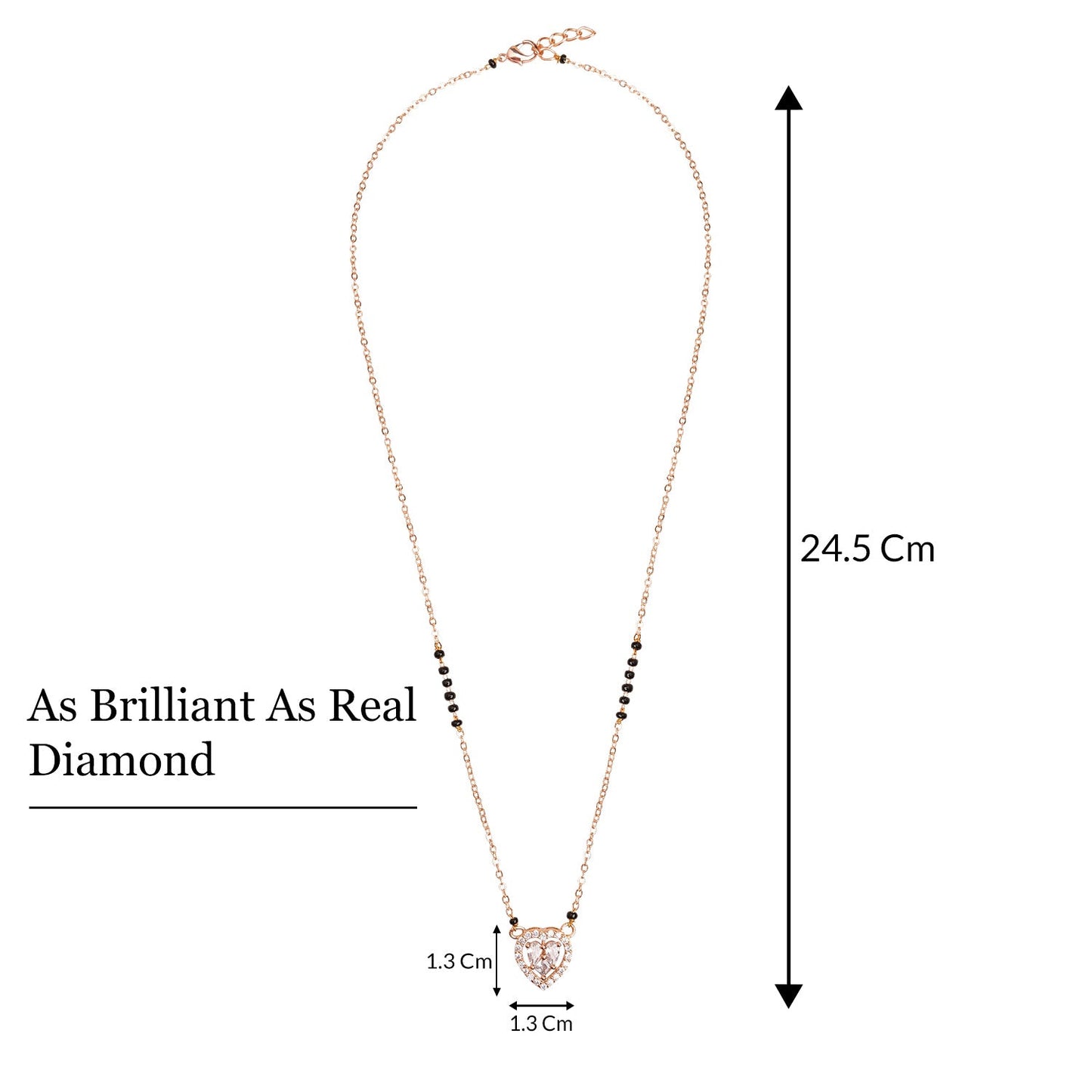 American Diamond Heart Shaped Mangalsutra