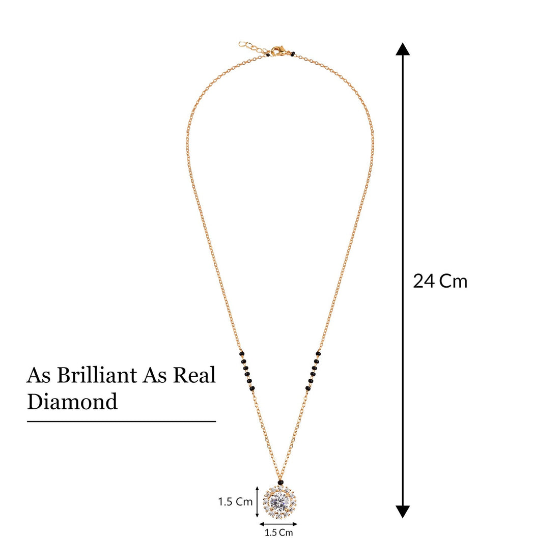 American Diamond Round Solitaire Mangalsutra