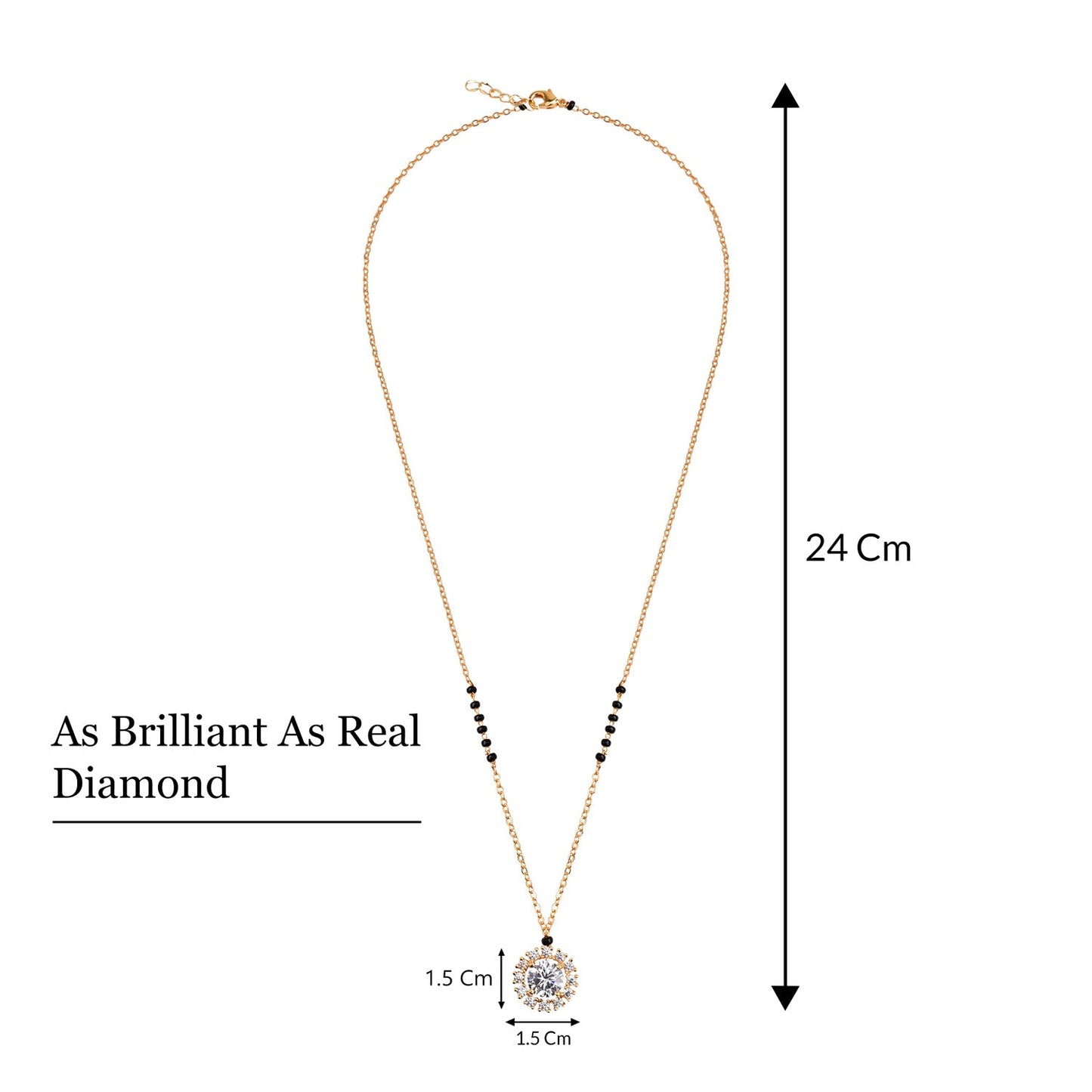 American Diamond Round Solitaire Mangalsutra