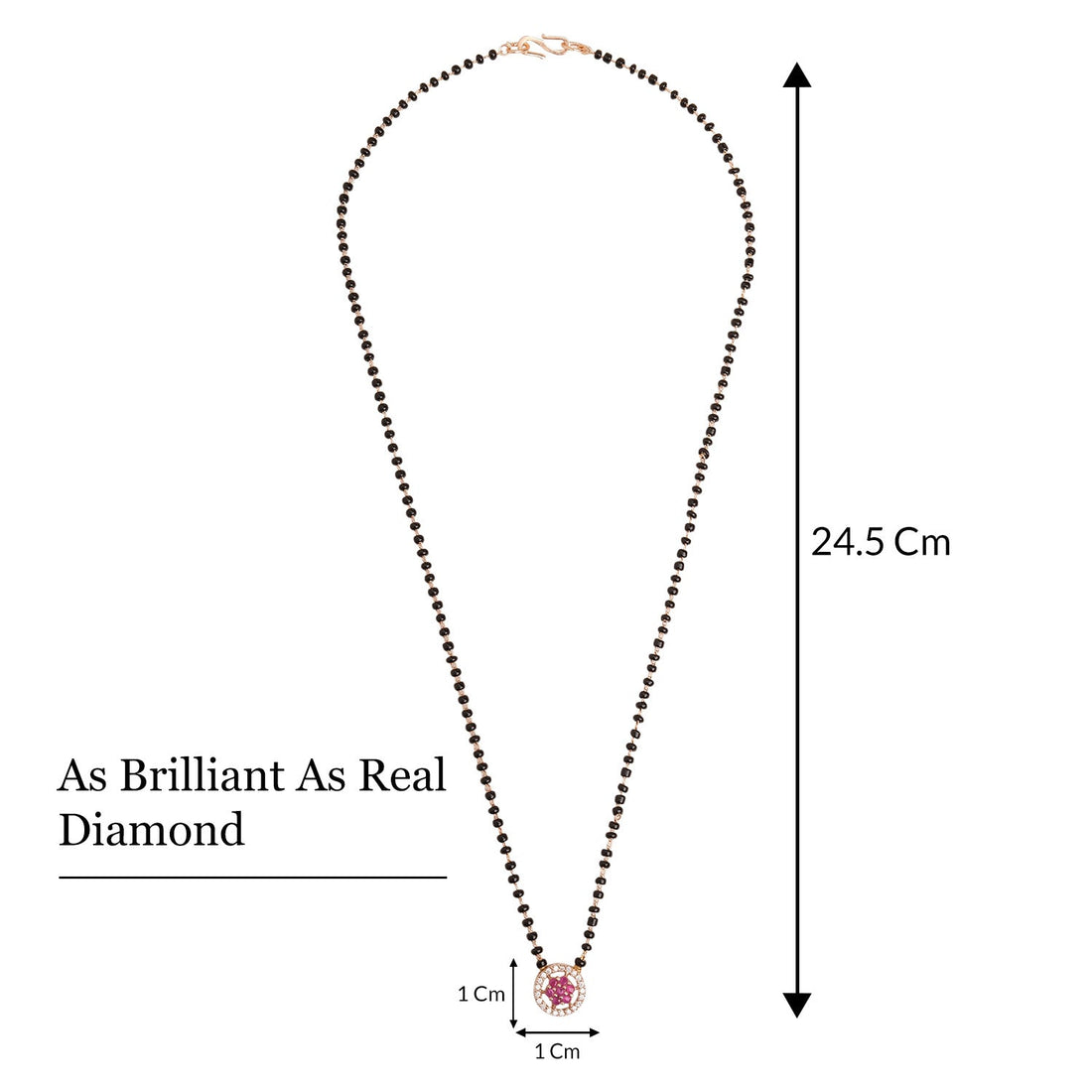 American Diamond Ruby Round Mangalsutra