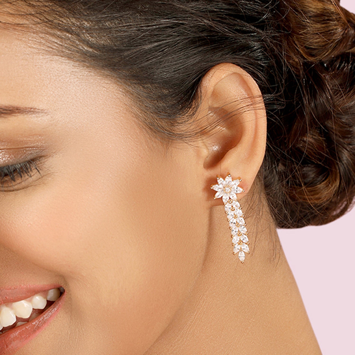 American Diamond Shooting Star Drop Earrings