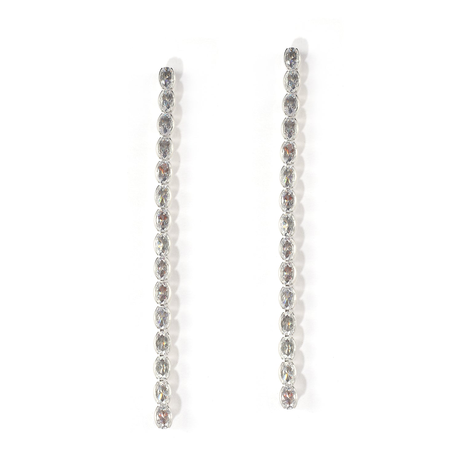 American Diamond Single Drop Earrings