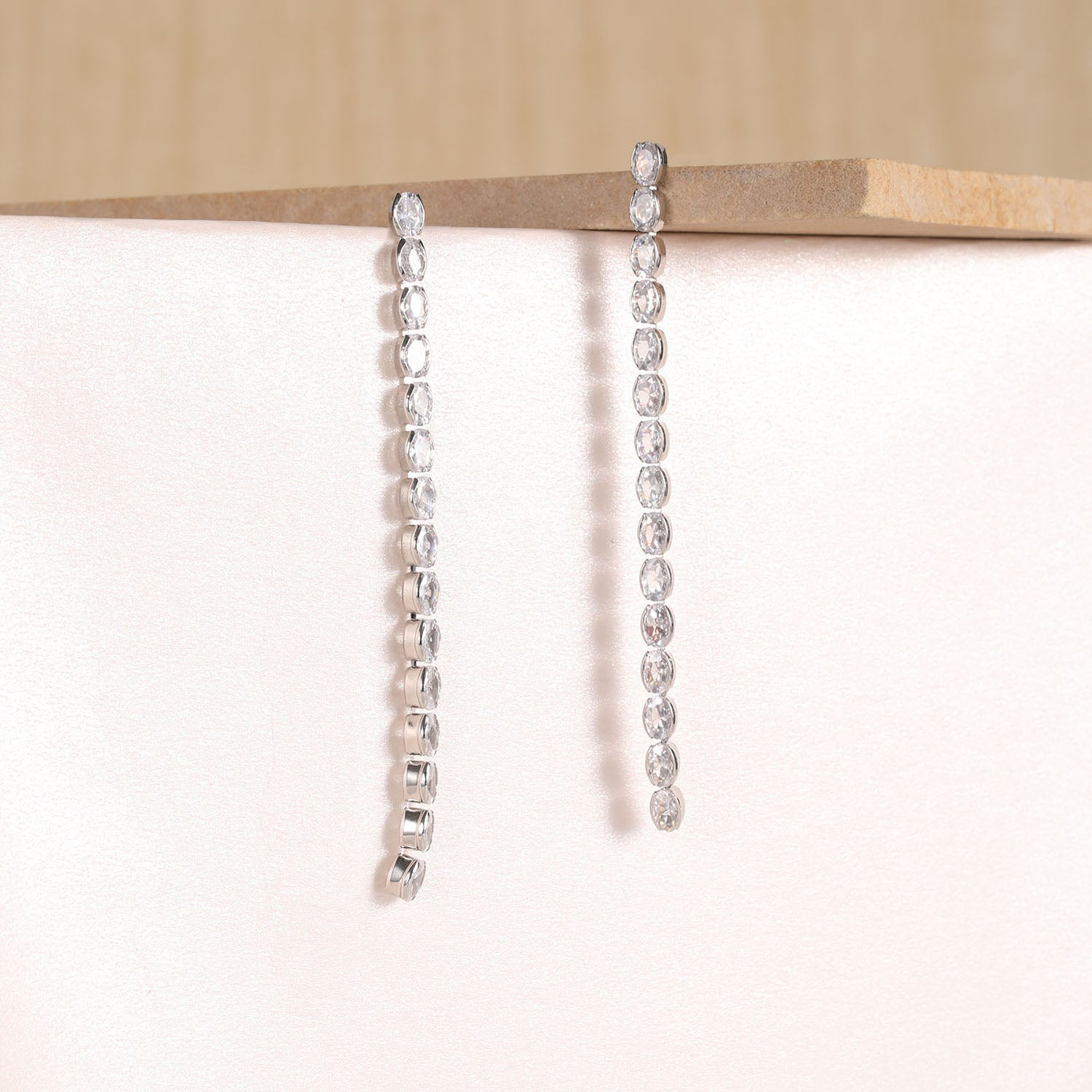 American Diamond Single Drop Earrings