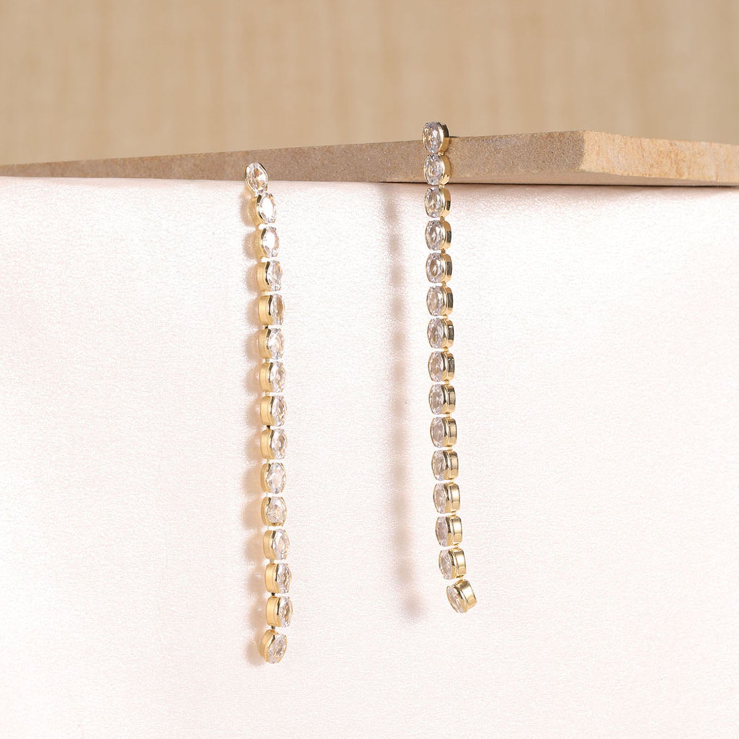 American Diamond Single Drop Earrings