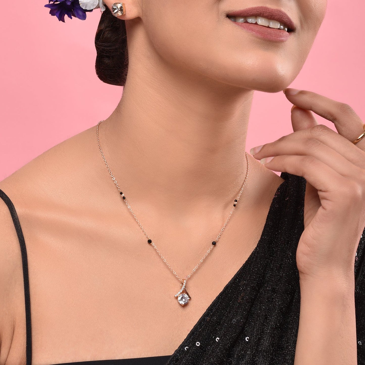 American Diamond Solitaire Mangalsutra