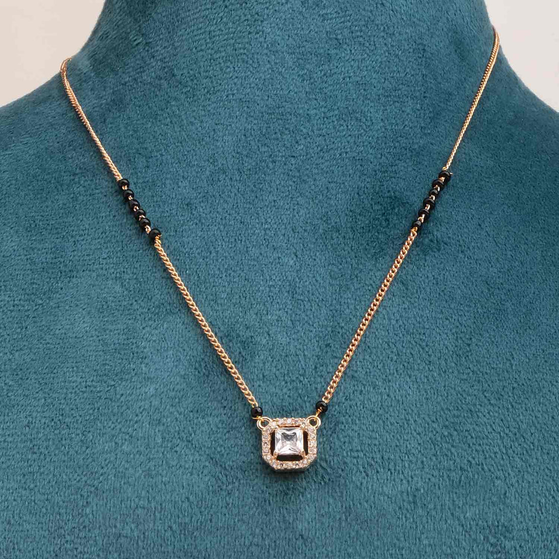 American Diamond Square Shaped Mangalsutra