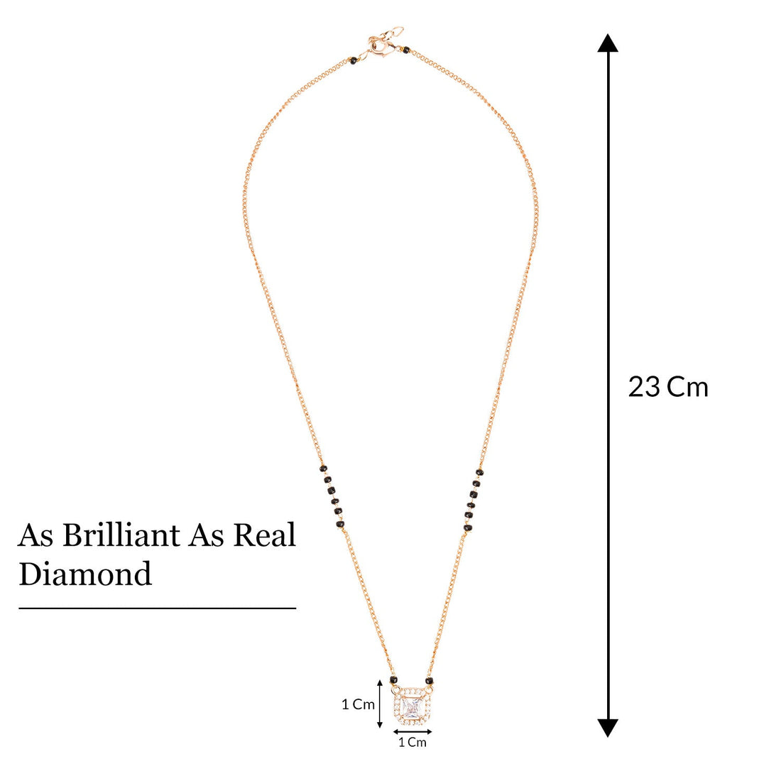 American Diamond Square Shaped Mangalsutra