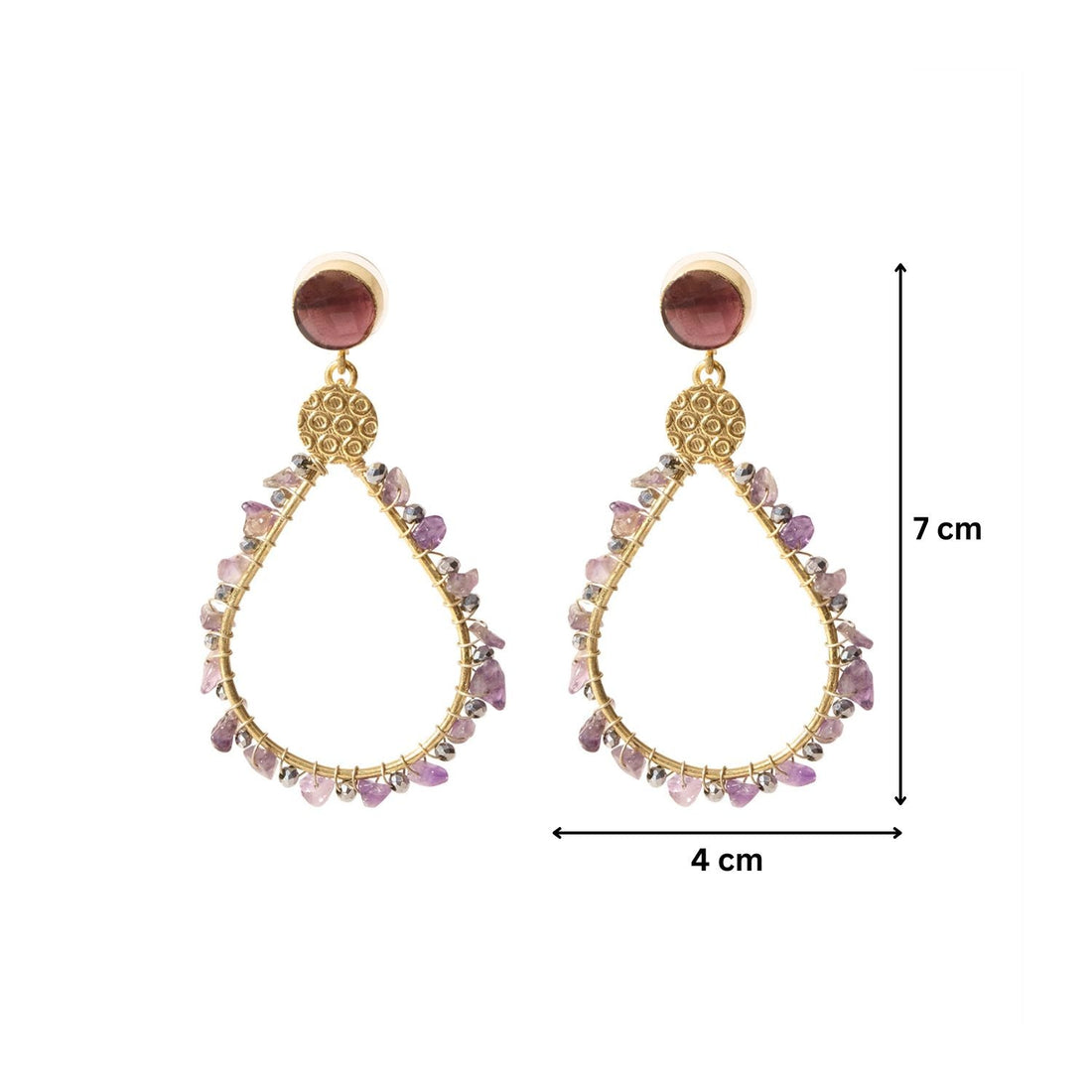 Amethyst Tear Drop Dangler Earrings