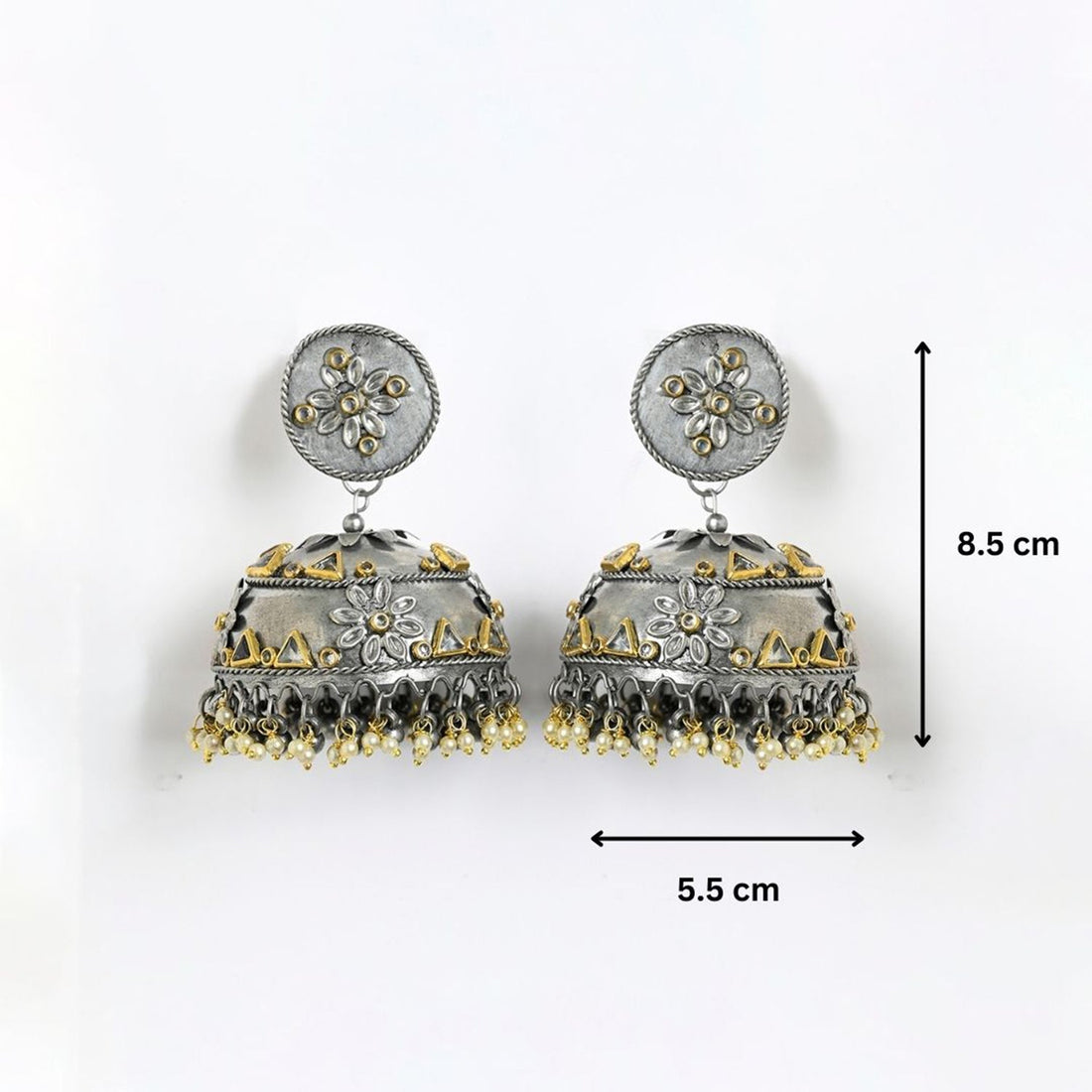 Anika Light Weight Oxidised Jhumka Earrings