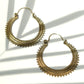 Antique Carved Round Hoop Earrings