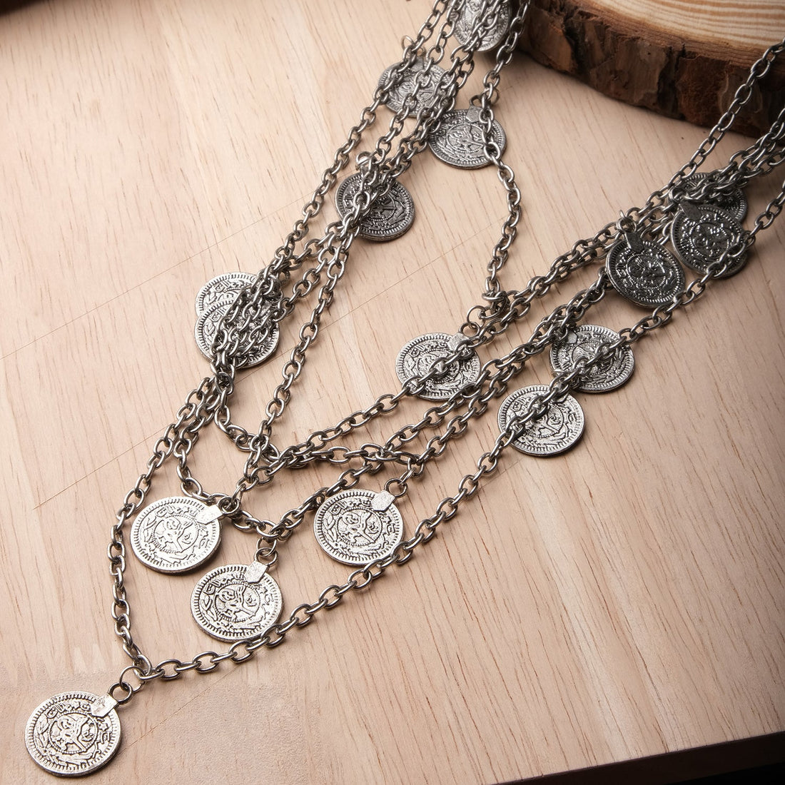 Antique Multi-Strand Coin Necklace