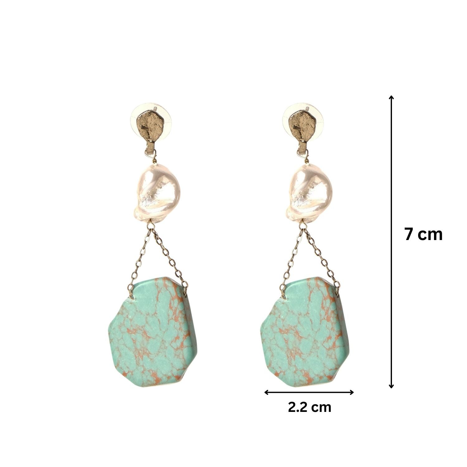 Baroque Pearl Aqua Dangler Earrings