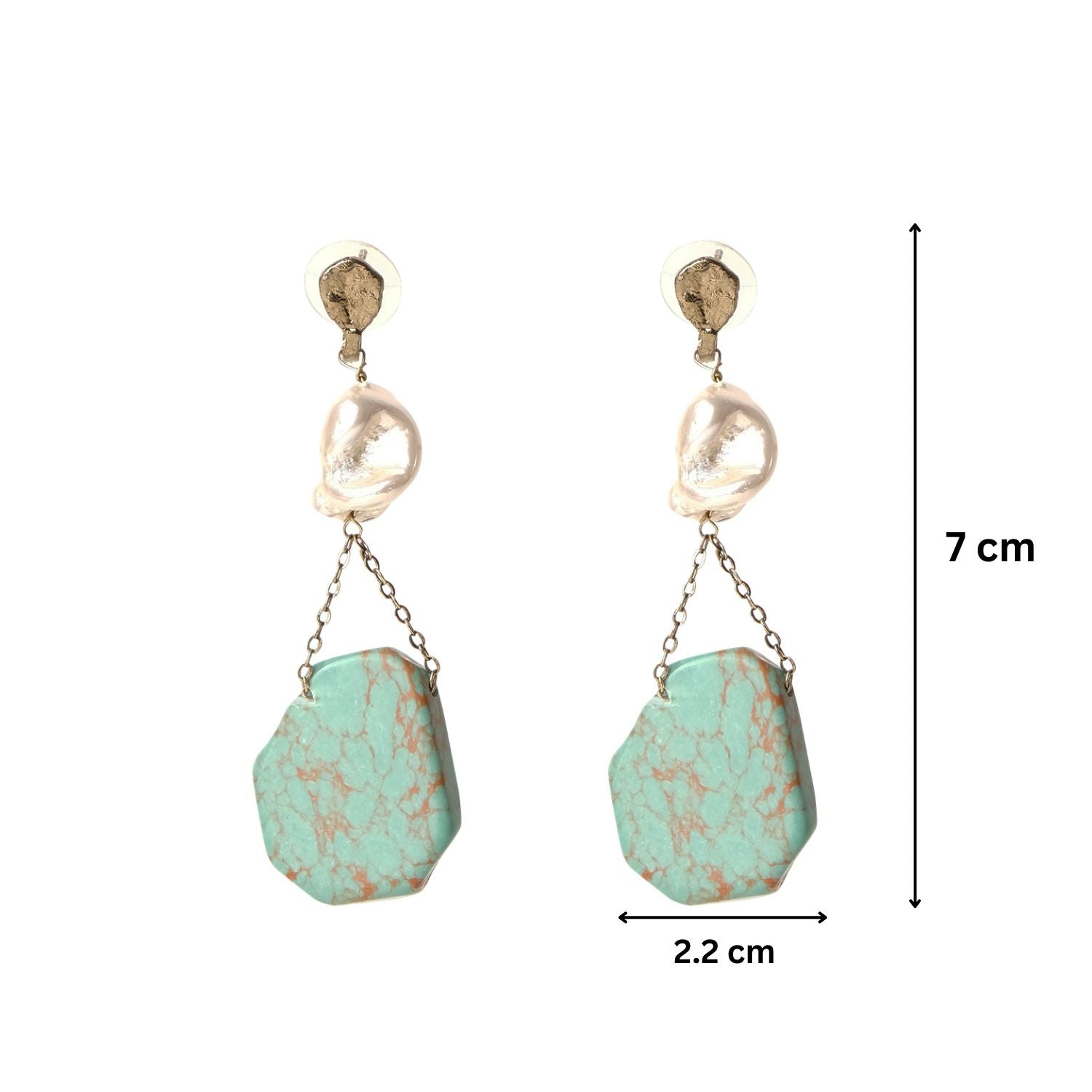 Baroque Pearl Aqua Dangler Earrings