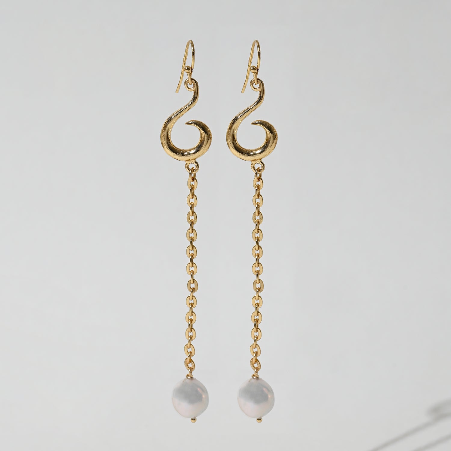 Baroque Pearl Chain Earrings