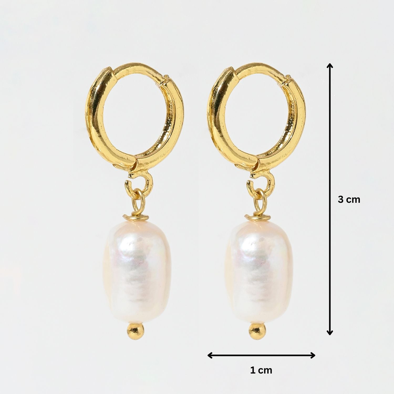 Baroque Pearl Drop Hoop Earrings