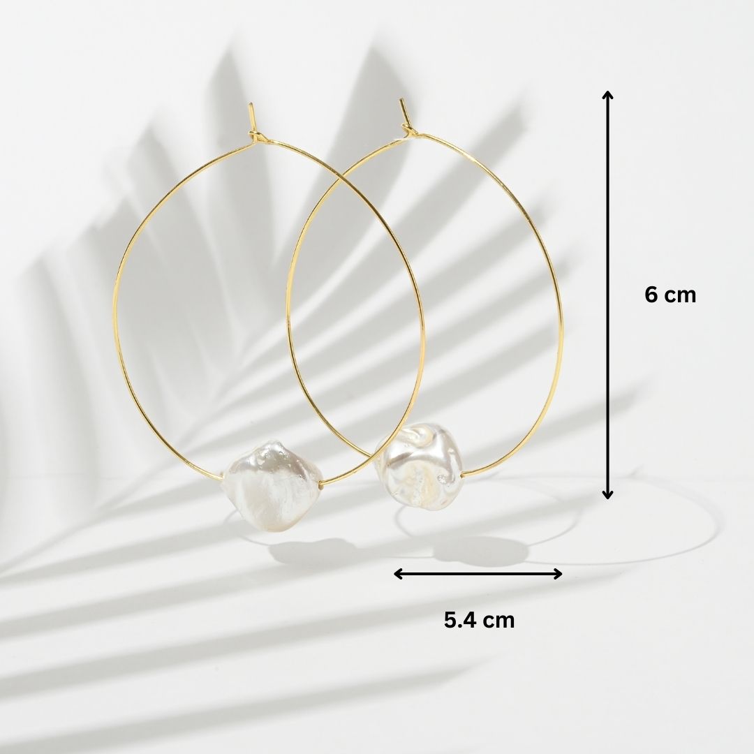 Baroque Pearl Hoop Earrings