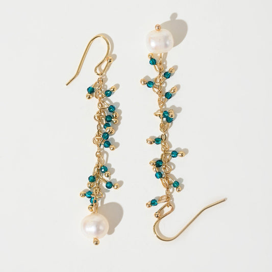 Beaded Pearl Drop Earrings