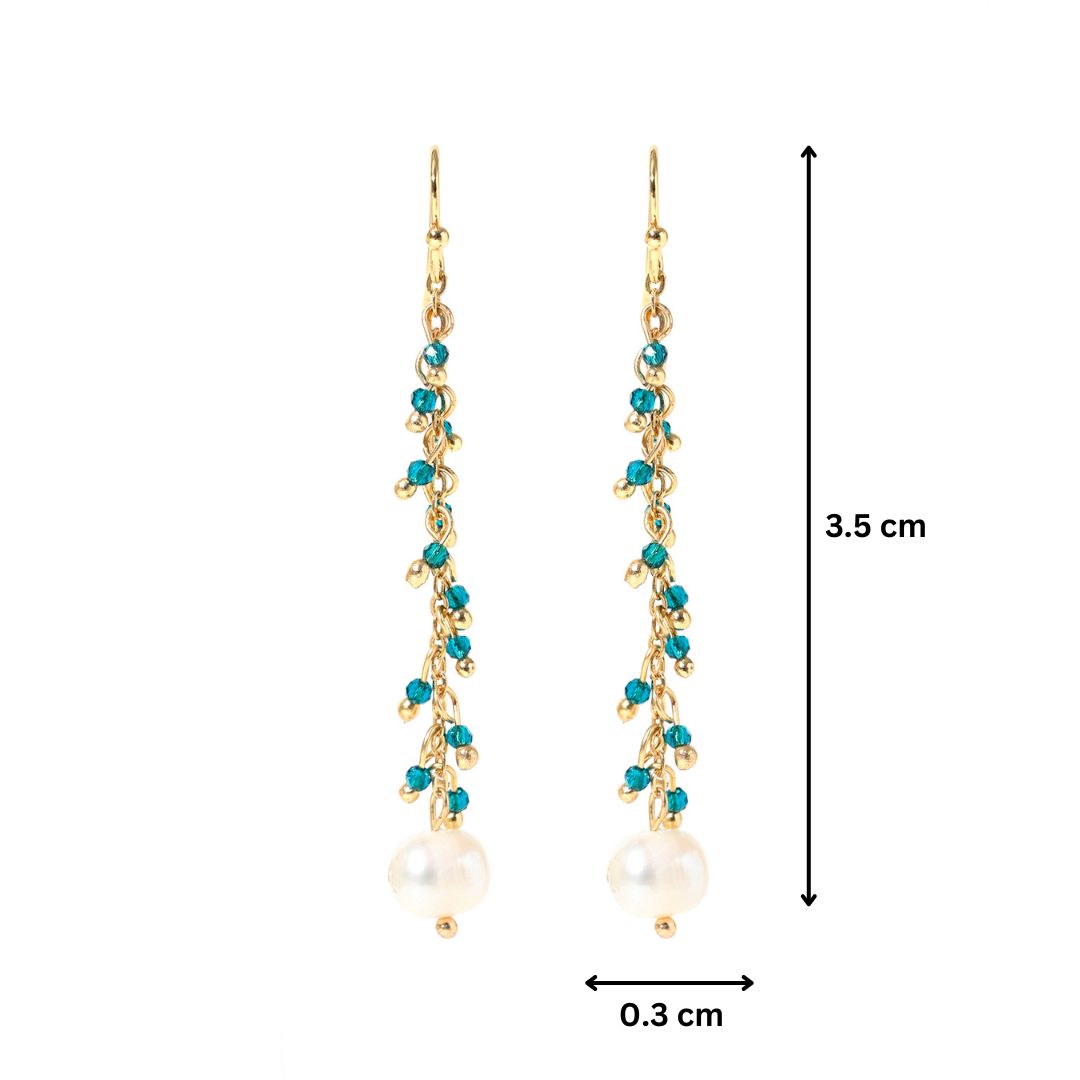 Beaded Pearl Drop Earrings