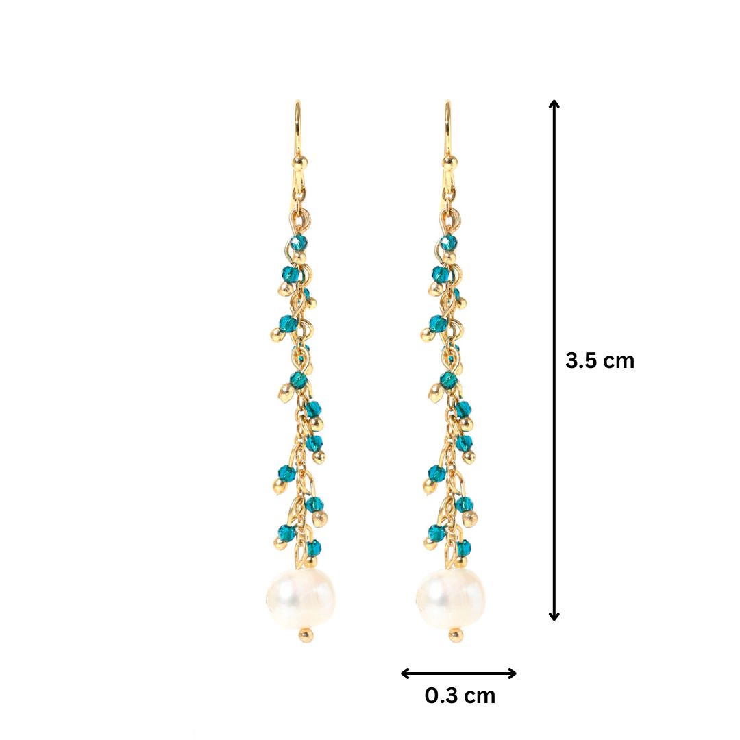 Beaded Pearl Drop Earrings