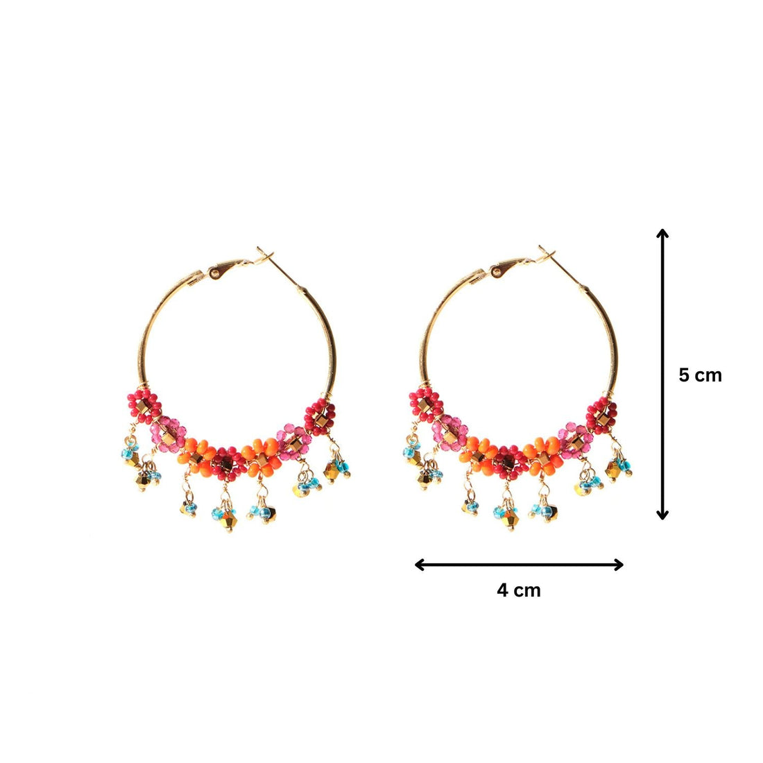 Beads Cascade Hoop Earrings