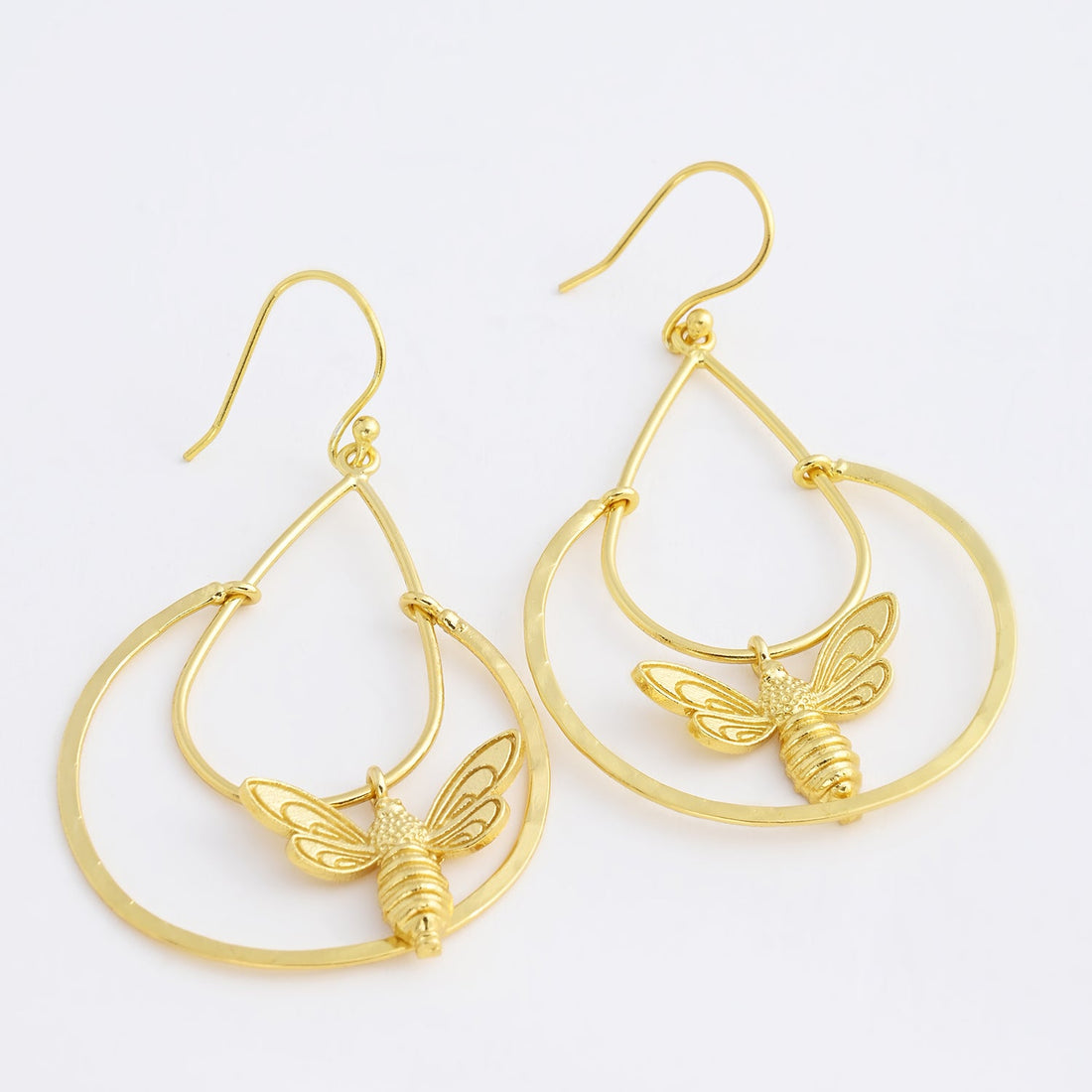 Bee Fish Hook Dangler Earrings