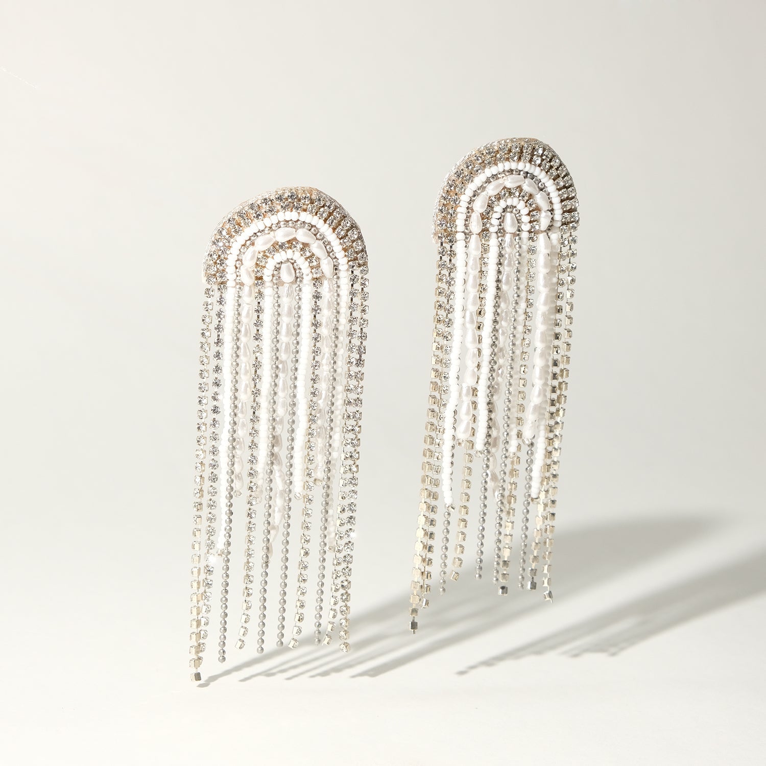 Bling Crystal White Drizzle Earrings